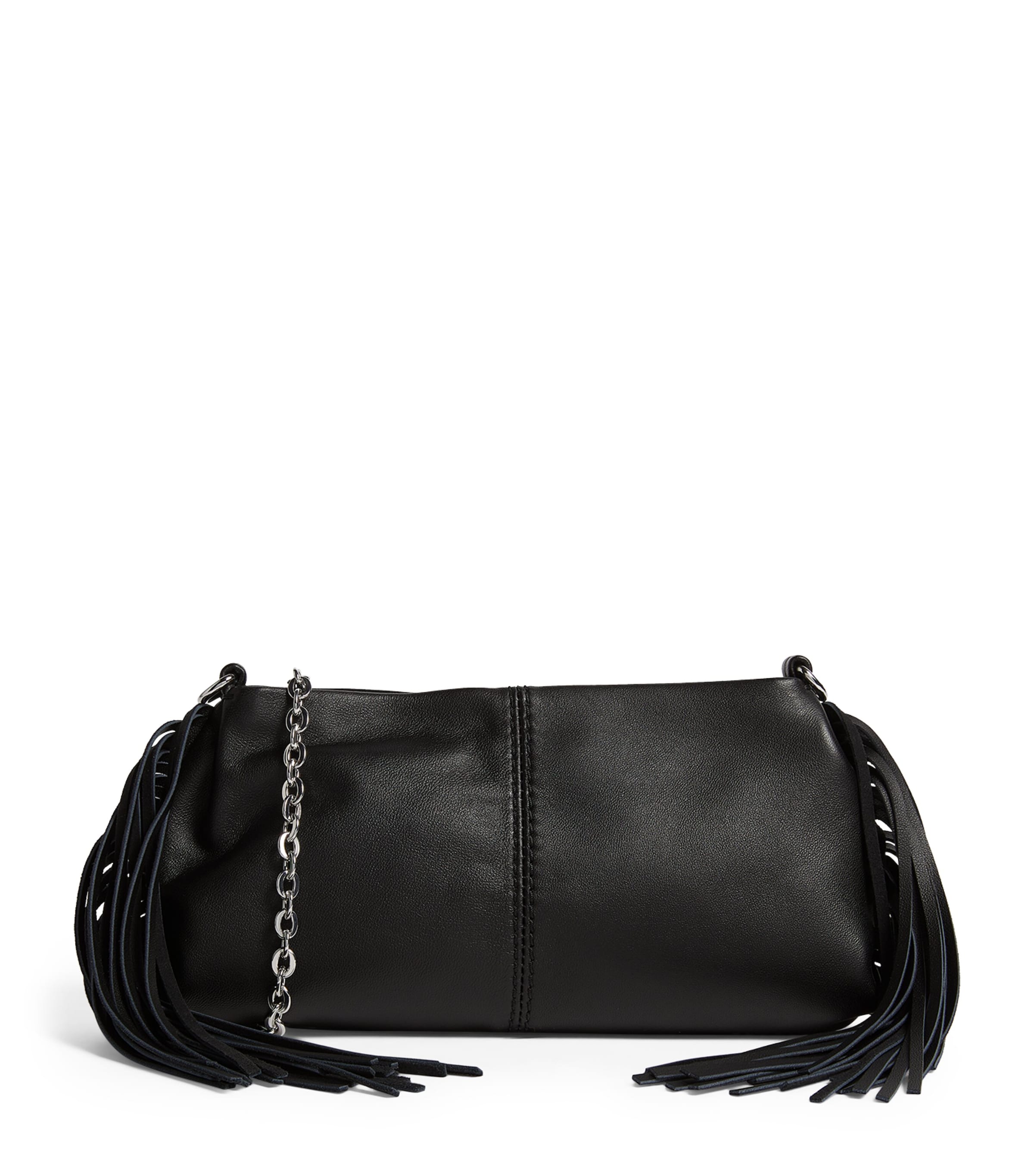 Maje Leather Miss M Clutch Bag In Black