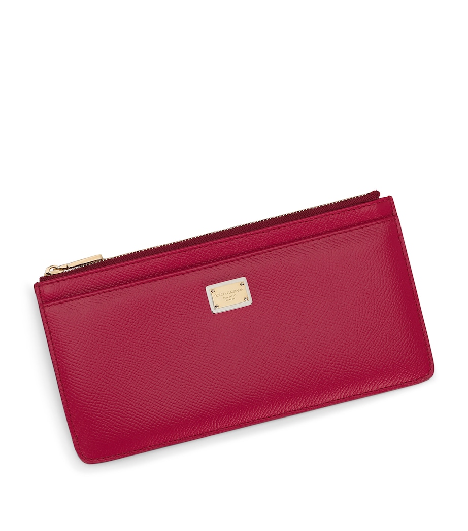 Leather Zip Card Holder 8I484-CYCLAMEN Image 4