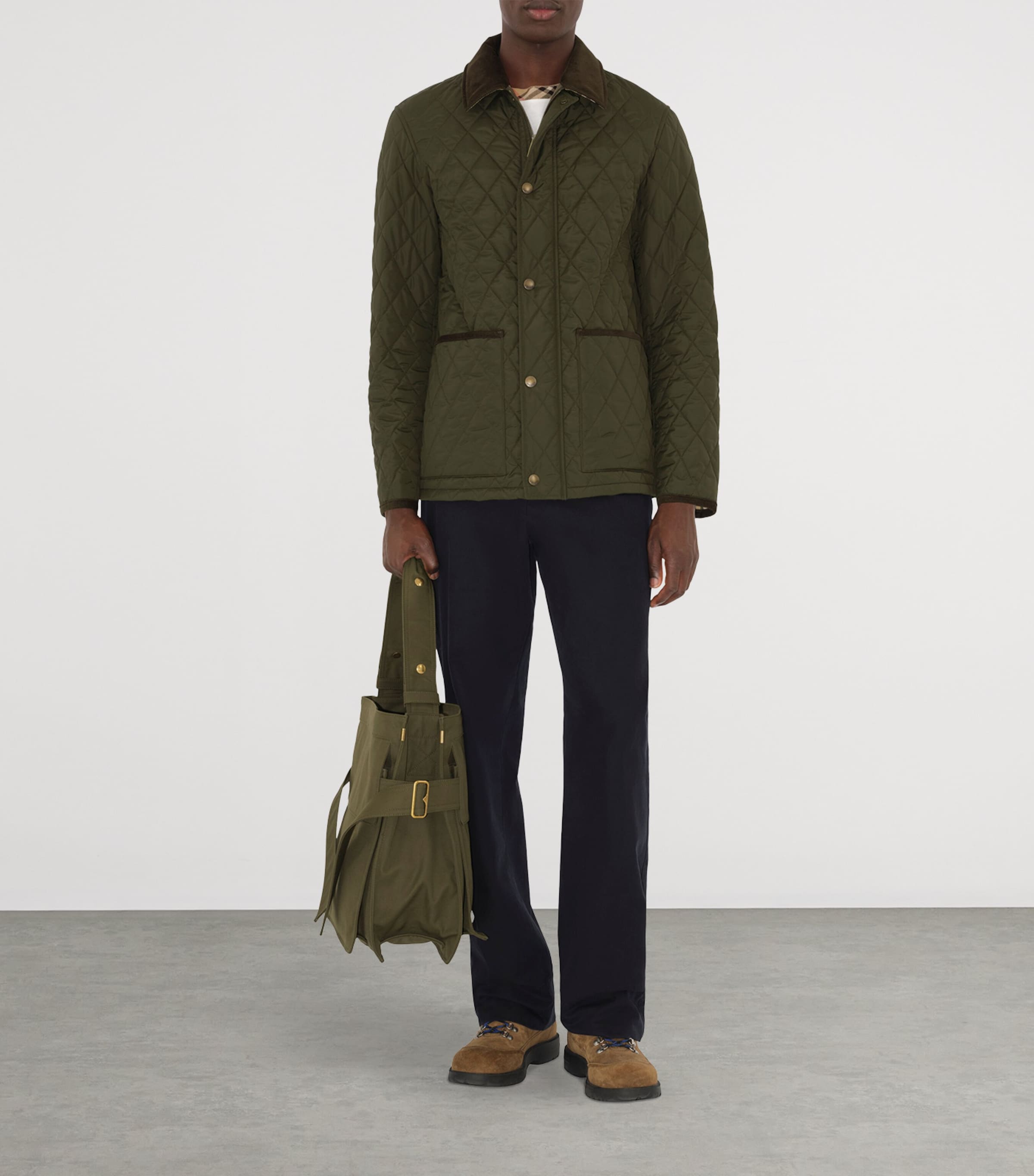 Burberry Mens Quilted Barn Jacket Shale Image 2
