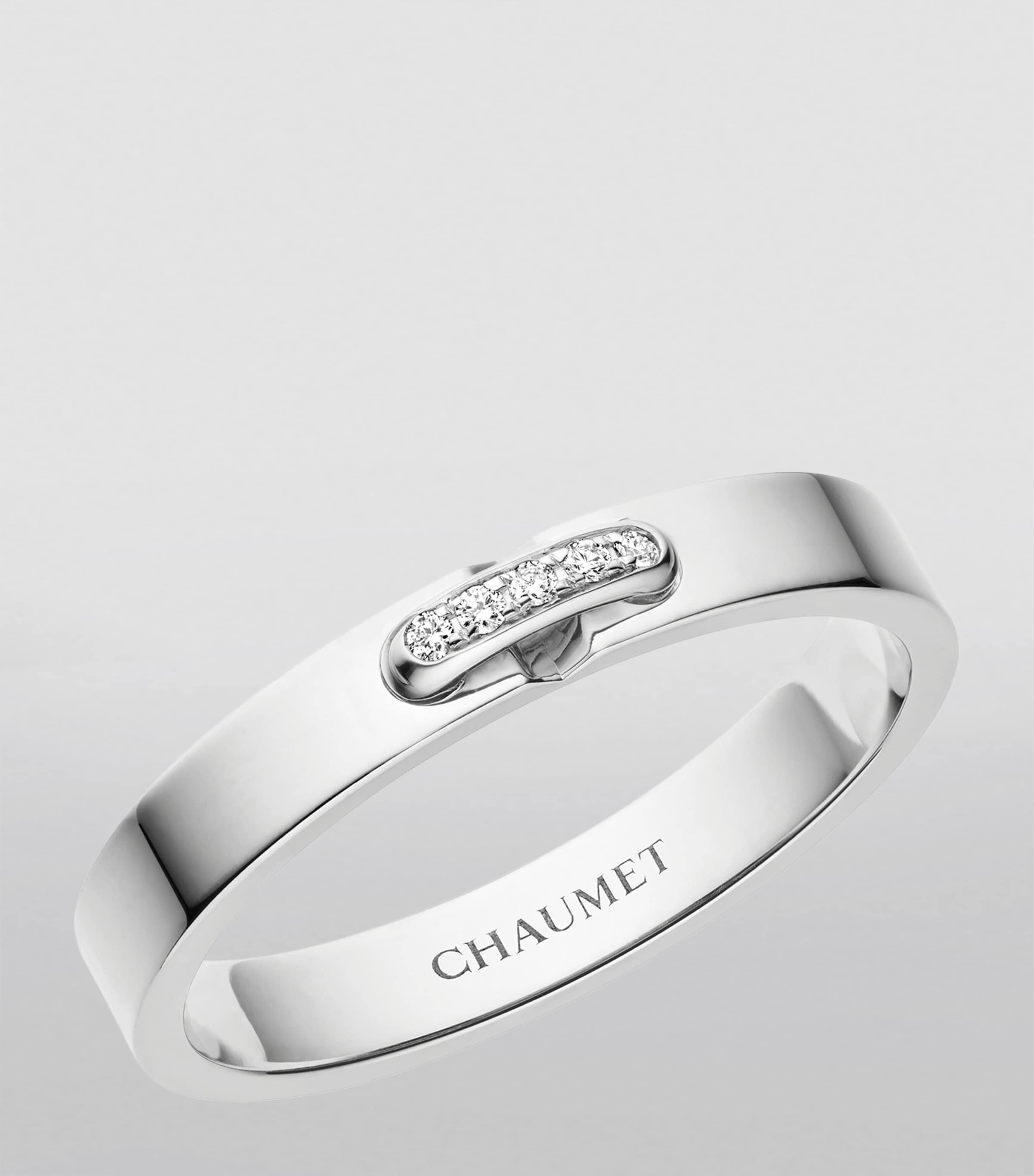 Platinum and Diamond Liens Évidence Wedding Ring PLATINUM Image 2
