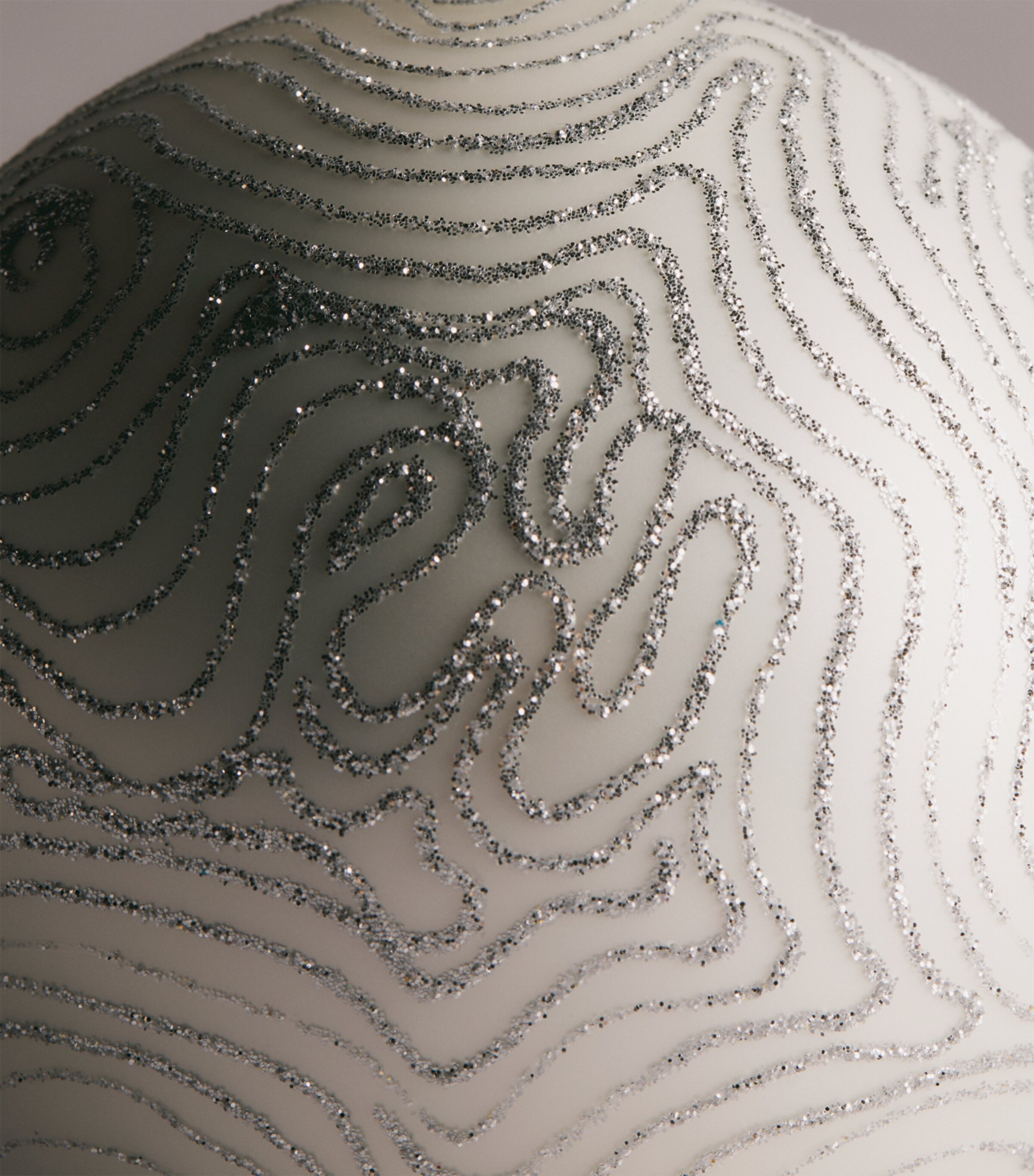 Harrods Glitter Spider Web Bauble Matt White Image 2