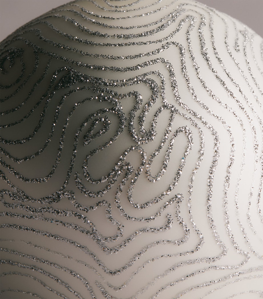 Harrods Glitter Spider Web Bauble Matt White Image 2
