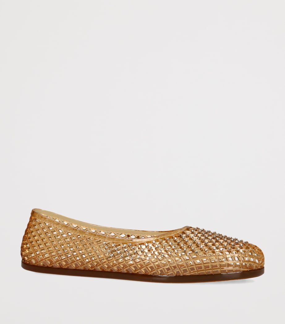 Ancient Greek Sandals Jelly Crystal-Embellished Iro Ballet Flats Brown Image 3
