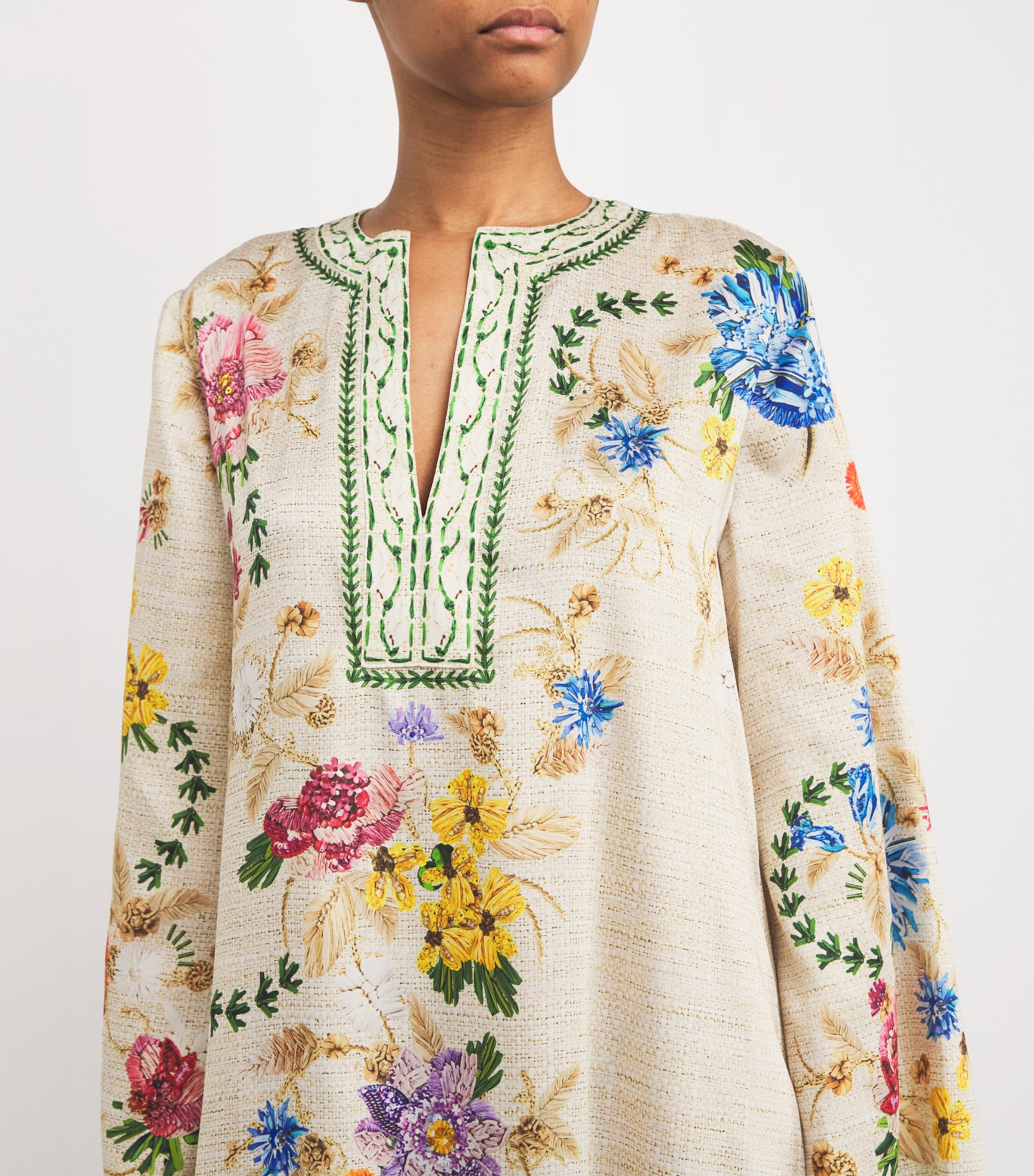 Satin Floral Collins Kaftan FARINIFERA Image 4