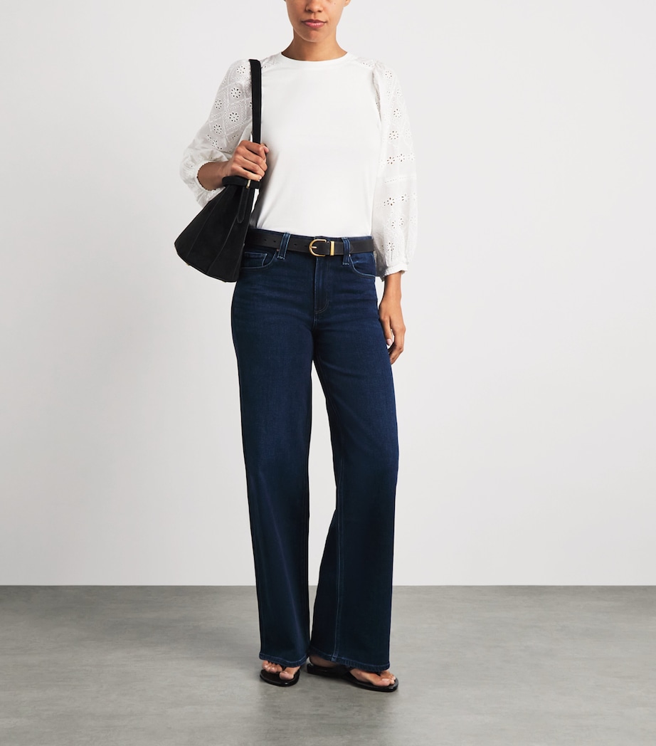 ME+EM Womens Broderie Anglaise Blouse Soft White Image 2