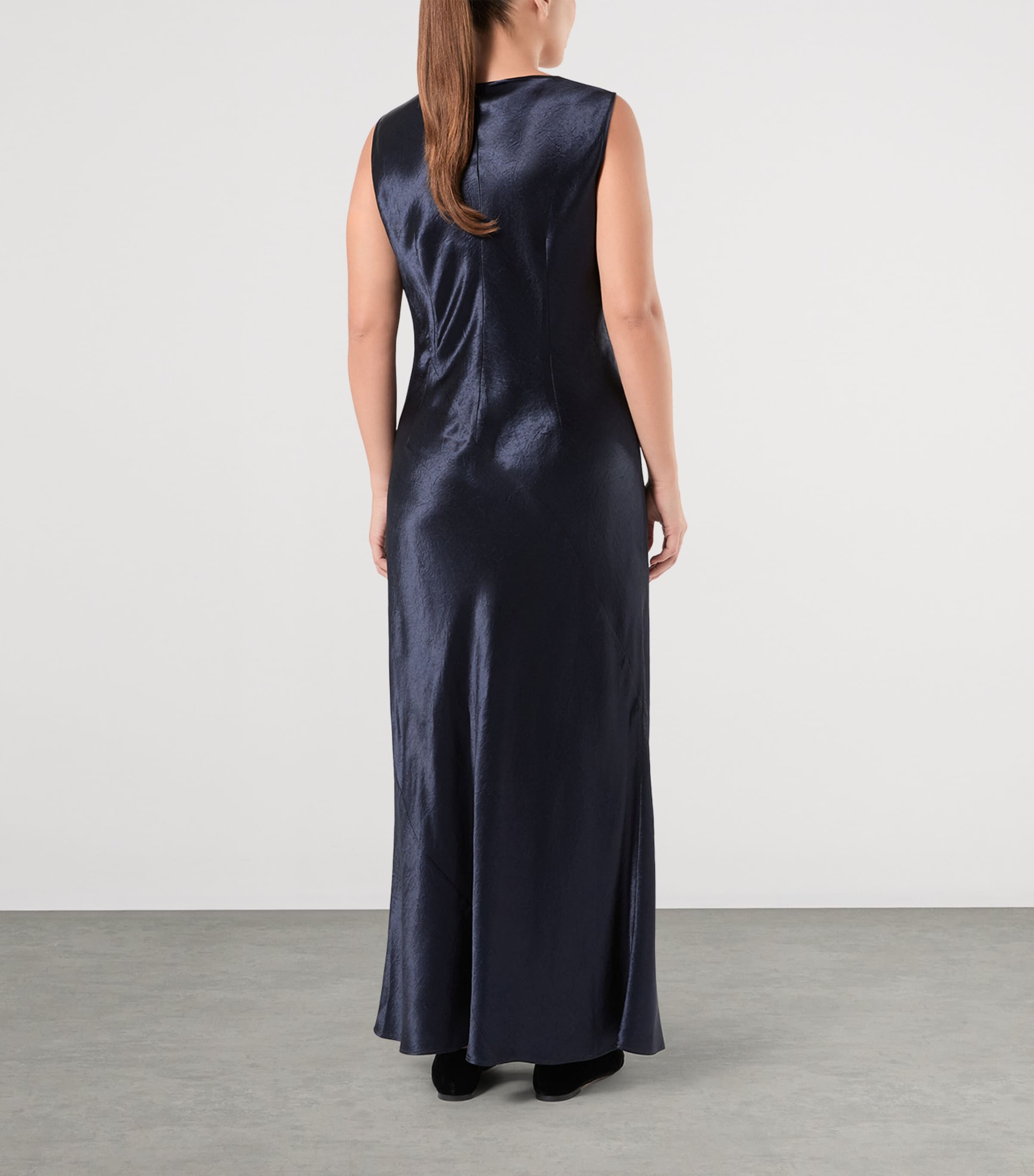 Marina Rinaldi Navy Satin Maxi Dress | Harrods UK
