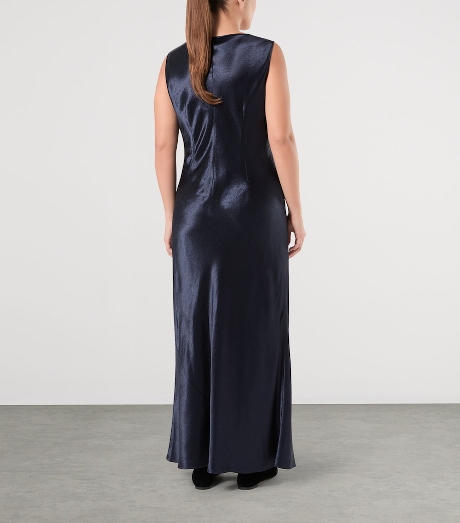 Marina Rinaldi Navy Satin Maxi Dress | Harrods UK