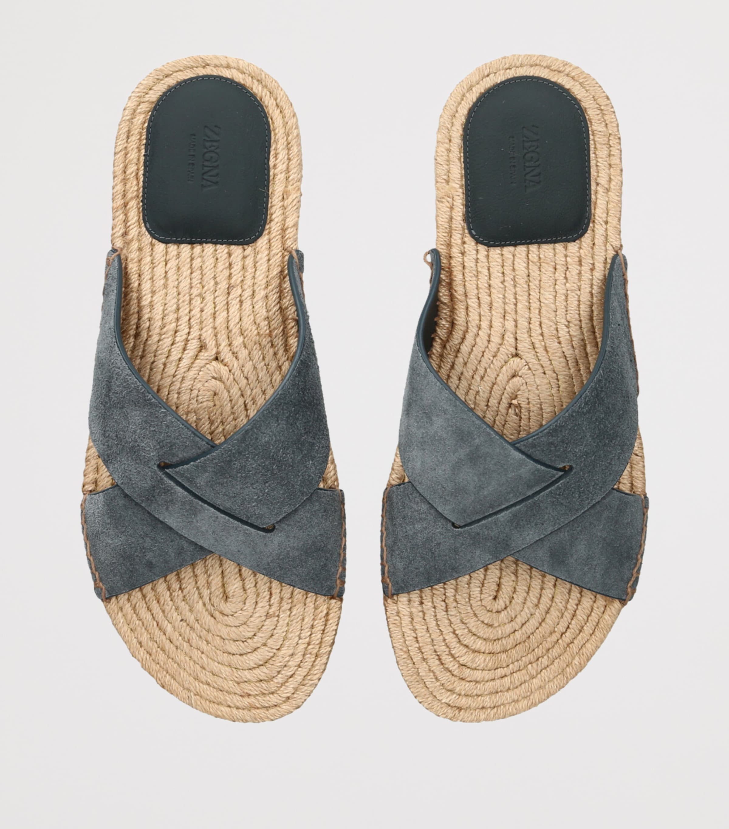 Suede Espadrille Sandals BLUE Image 4