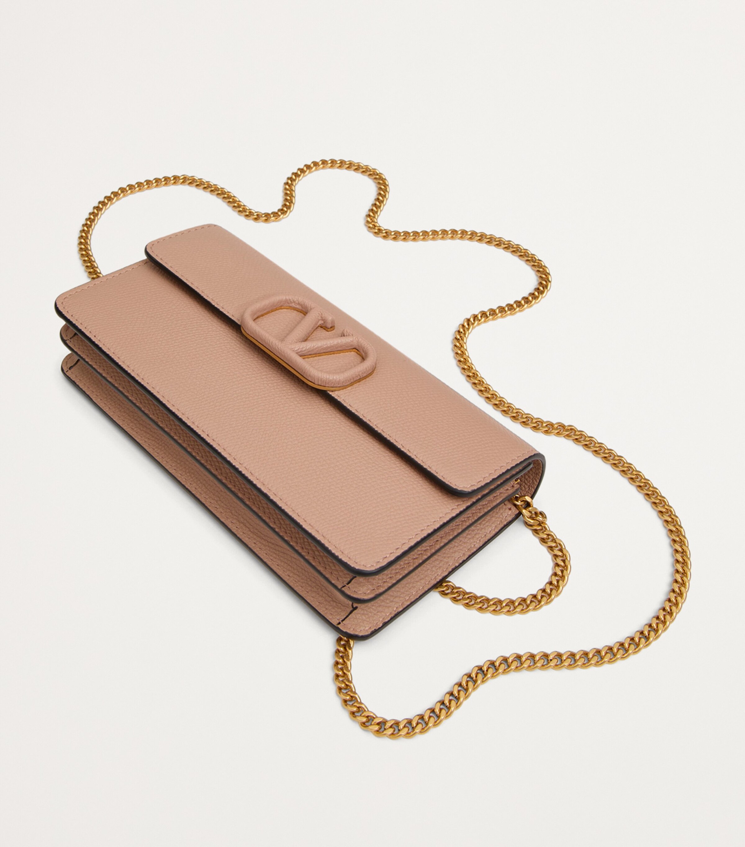 Leather VLogo Signature Chain Wallet GF9 Image 5