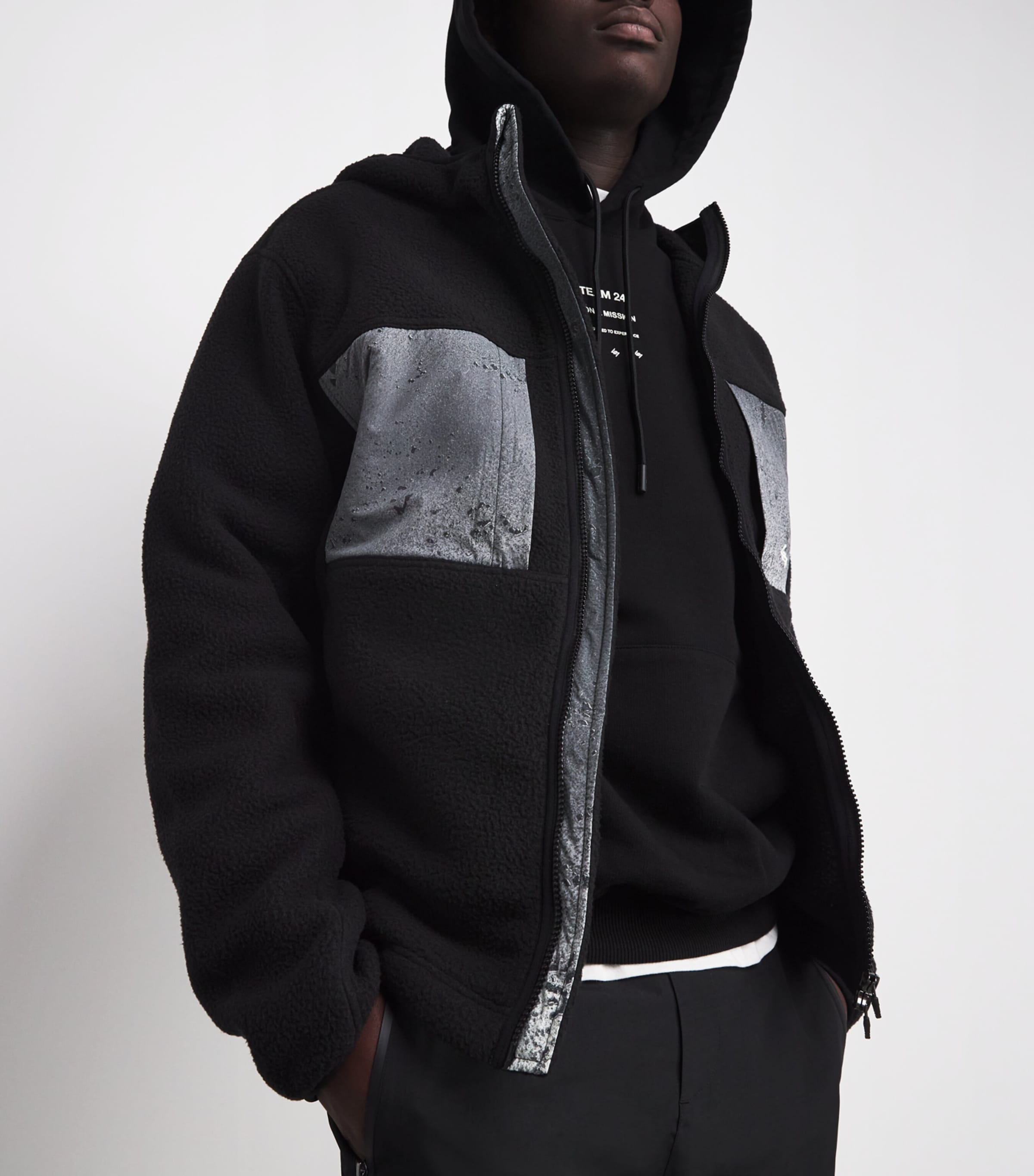 Ripstop Borg Fleece Jacket BLACK Image 6