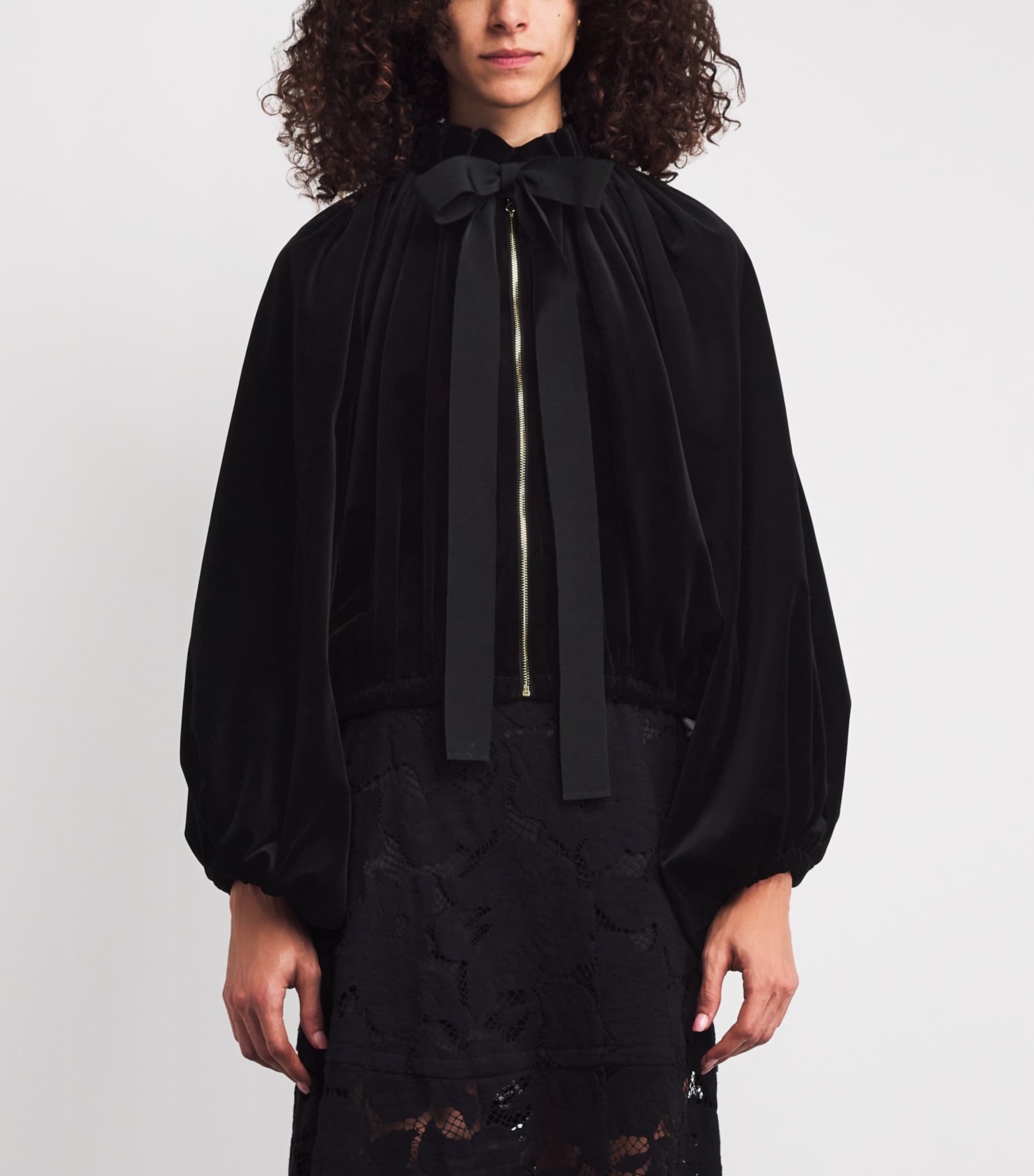 Velvet Blouson Jacket 0155 BLACK Image 3
