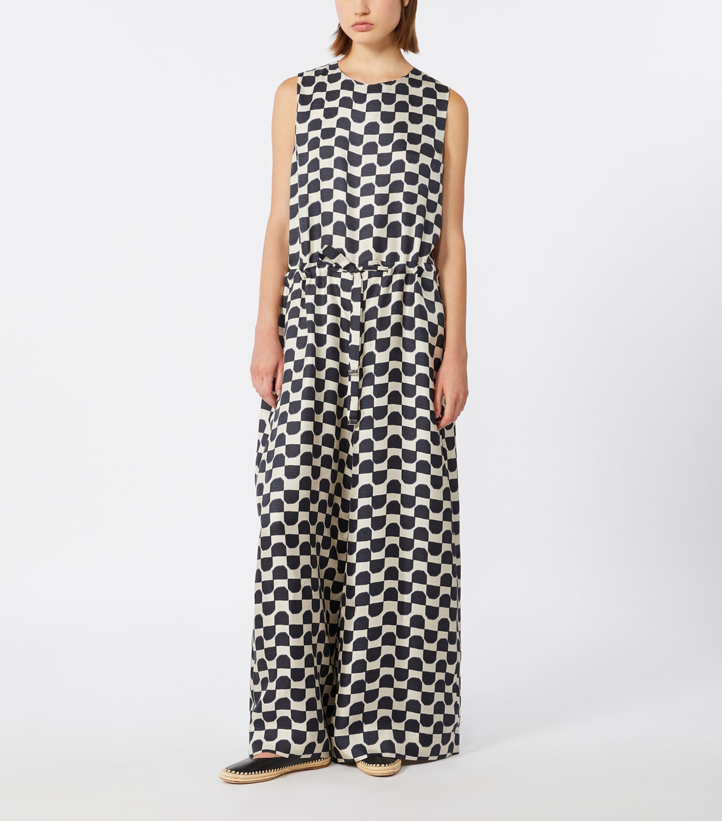 Silk Printed Ronchi Jumpsuit BLACK Image 2
