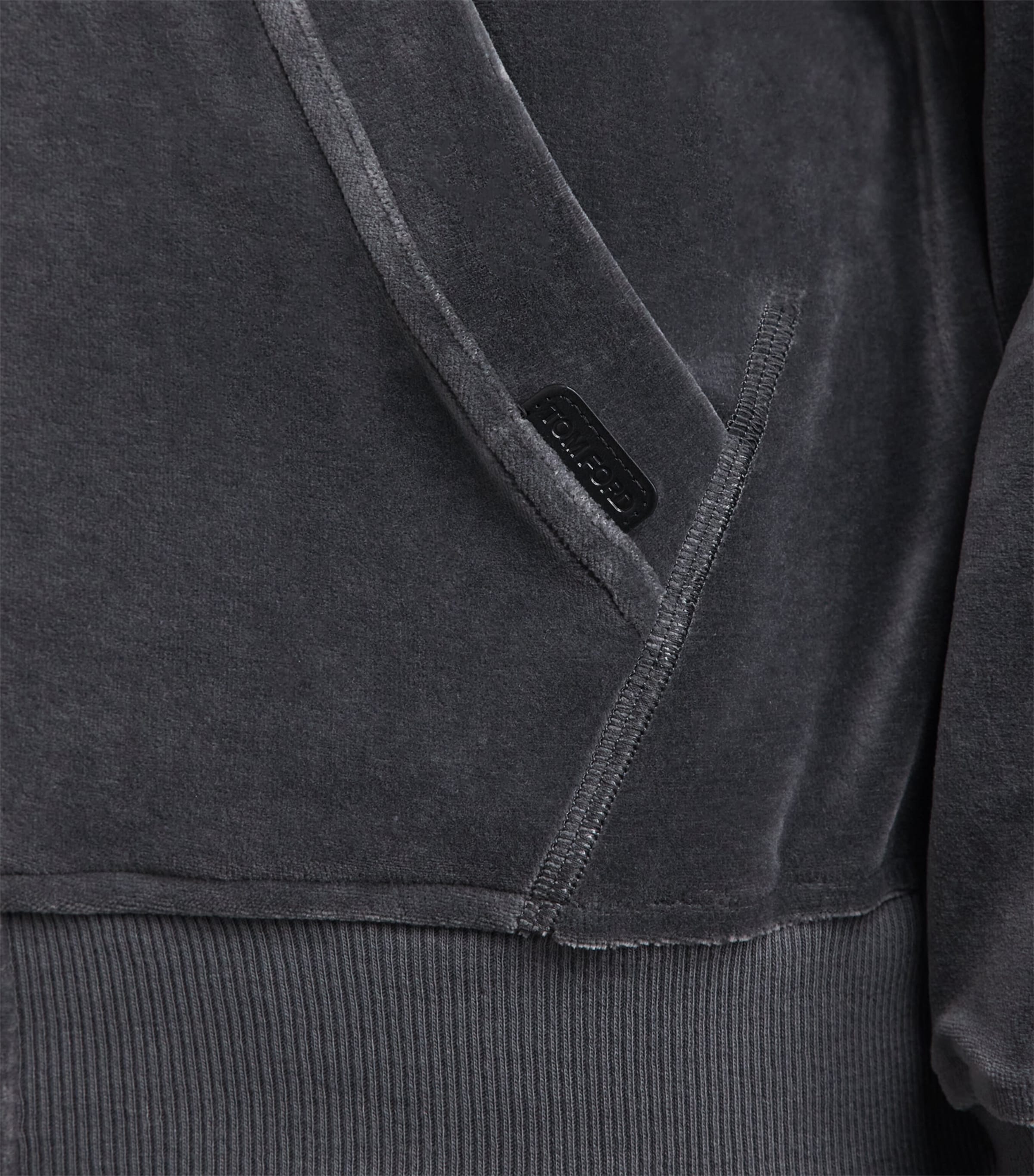 TOM FORD Mens Velour Zip-Up Hoodie Tav Image 3