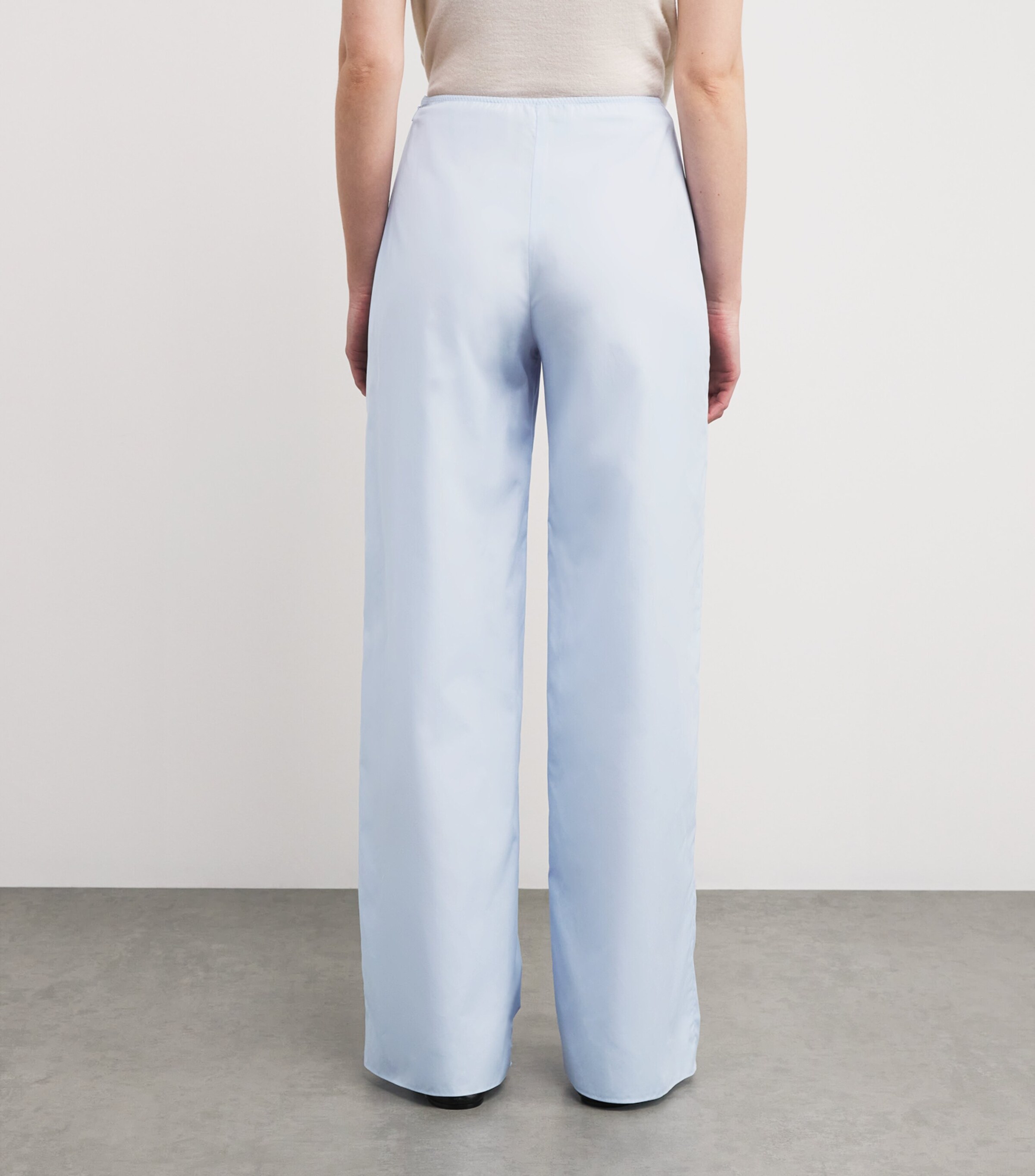 Liberowe Womens Cotton Poplin Pajama Trousers Pale Blue Image 4