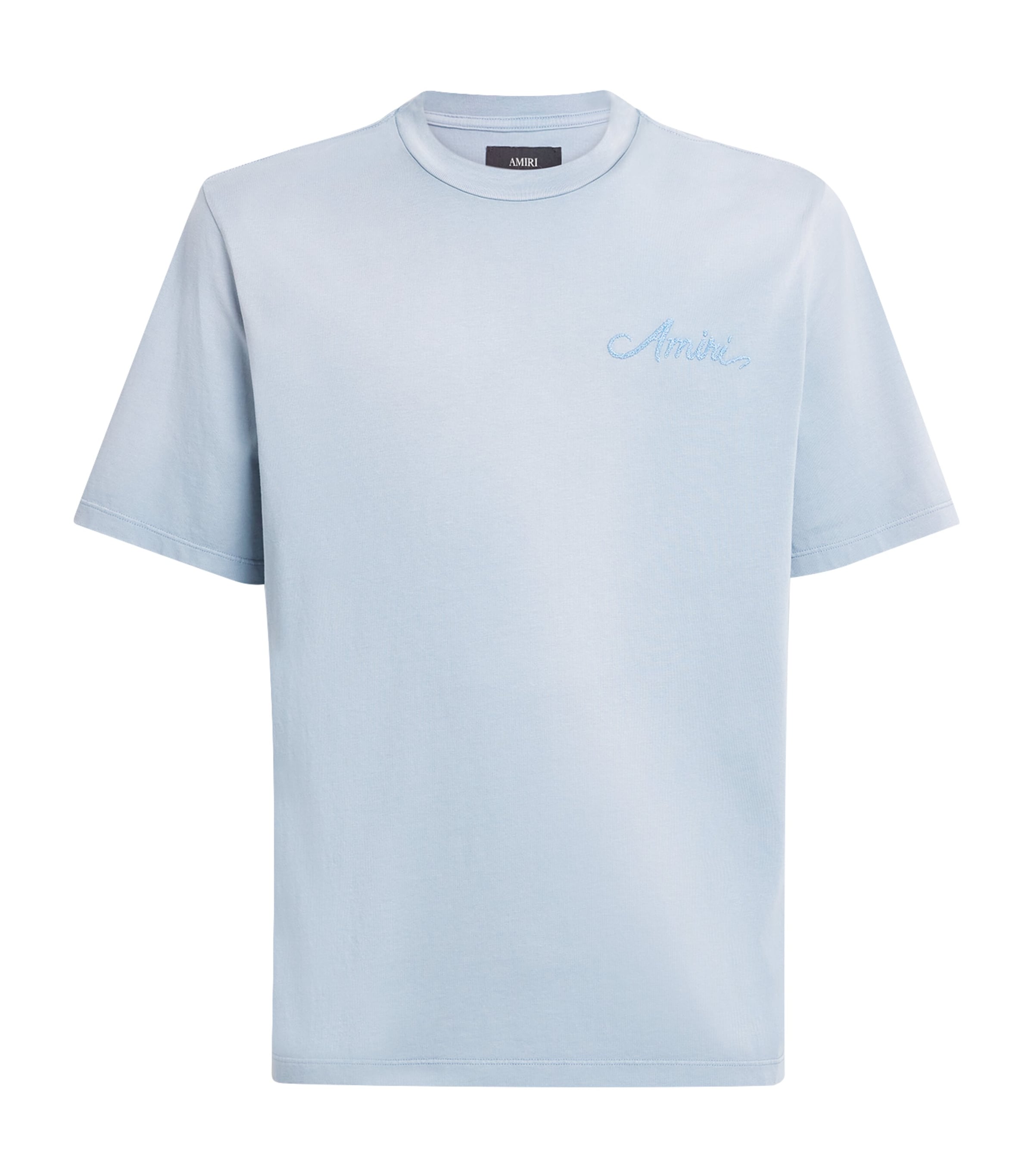 Amiri Bleached Bandana Patch T-shirt In Blue