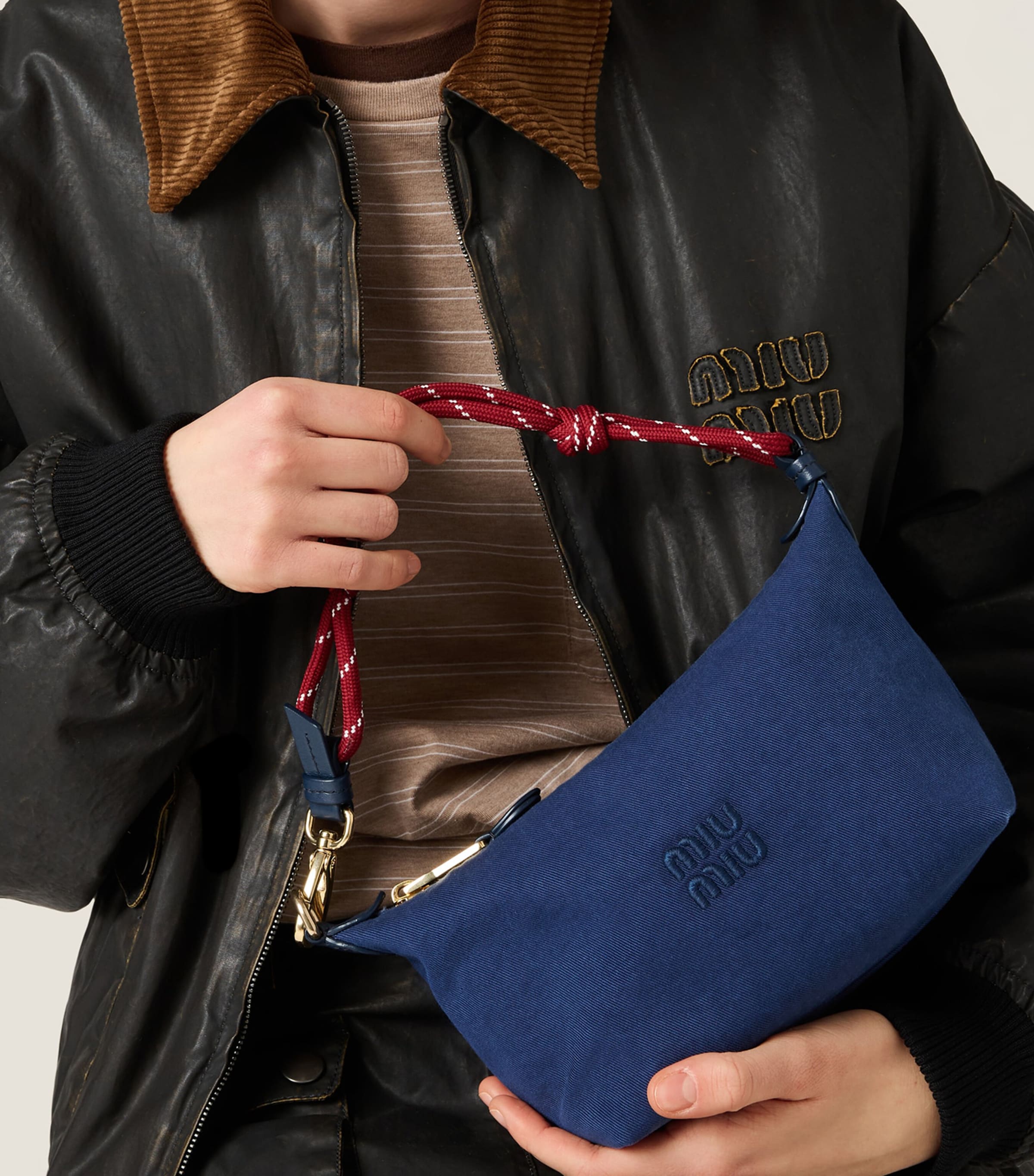 【MIU MIU】GABARDINE POUCH Miu Miu Gabardine Pouch – Elegant Boutique