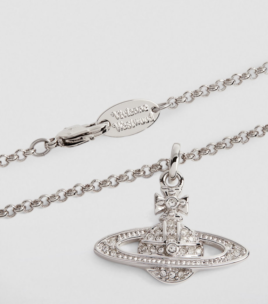 Vivienne Westwood Mini Bas Relief Orb Necklace Platnm/crystal Image 4