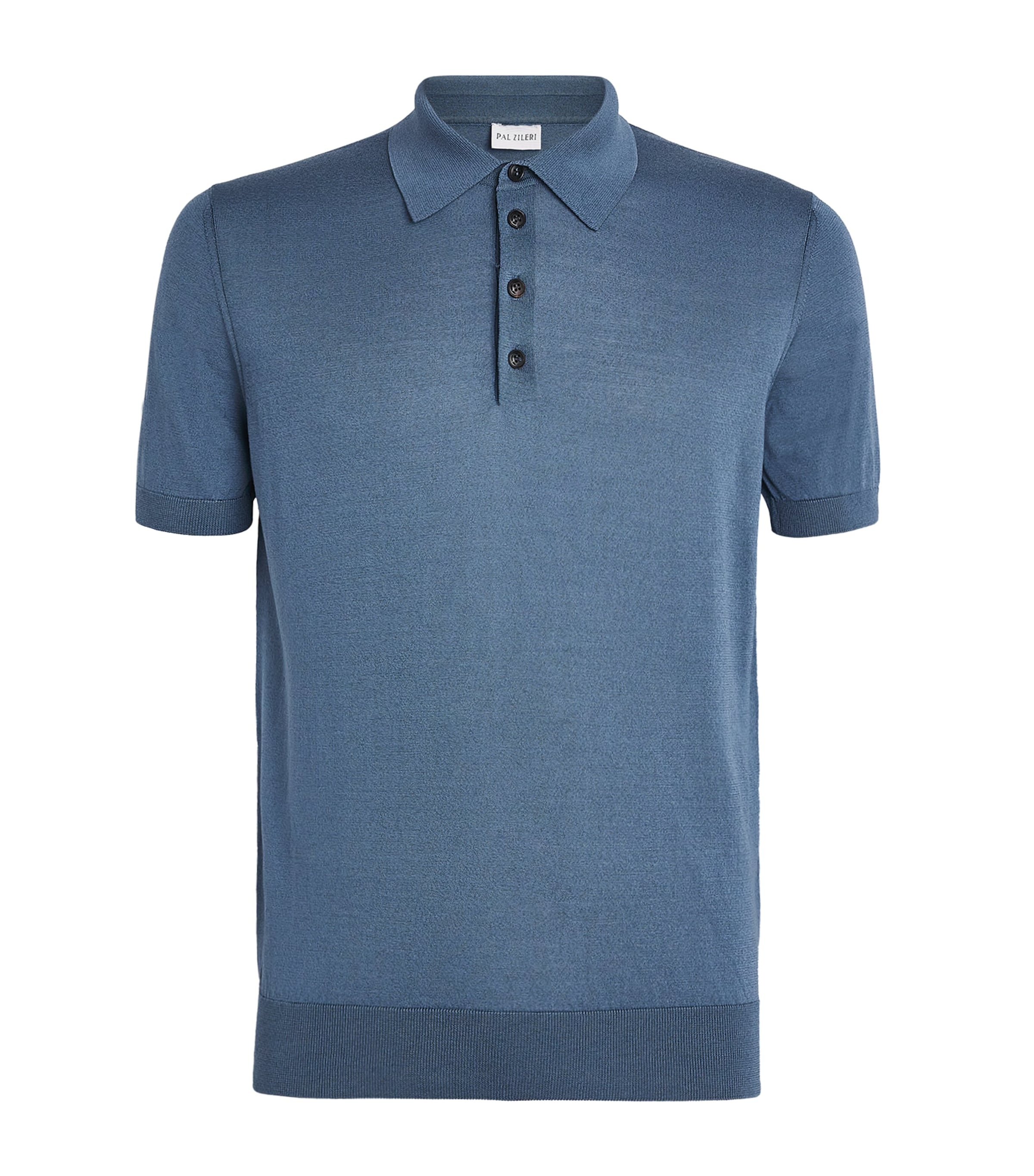 Silk-Cotton Polo Shirt 06 LIGHT BLUE Image 1