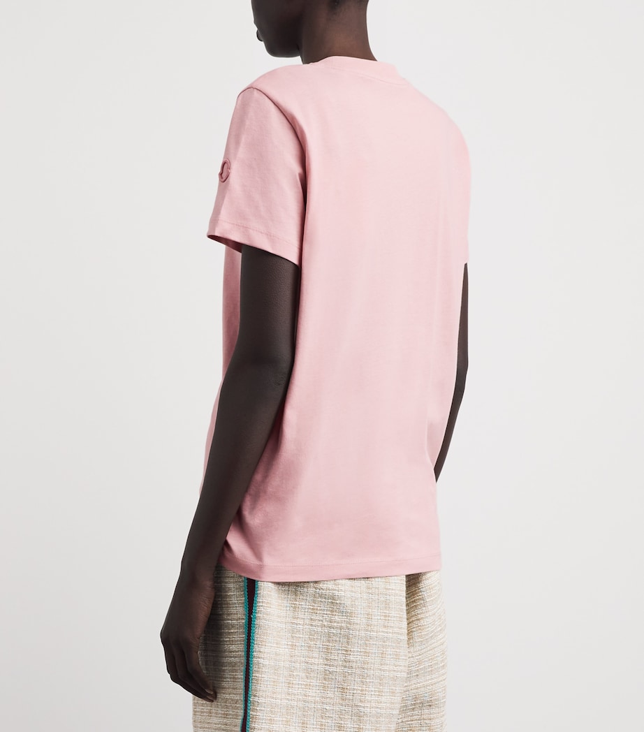 Moncler Womens Cotton Logo Embroidered T-Shirt Image 5