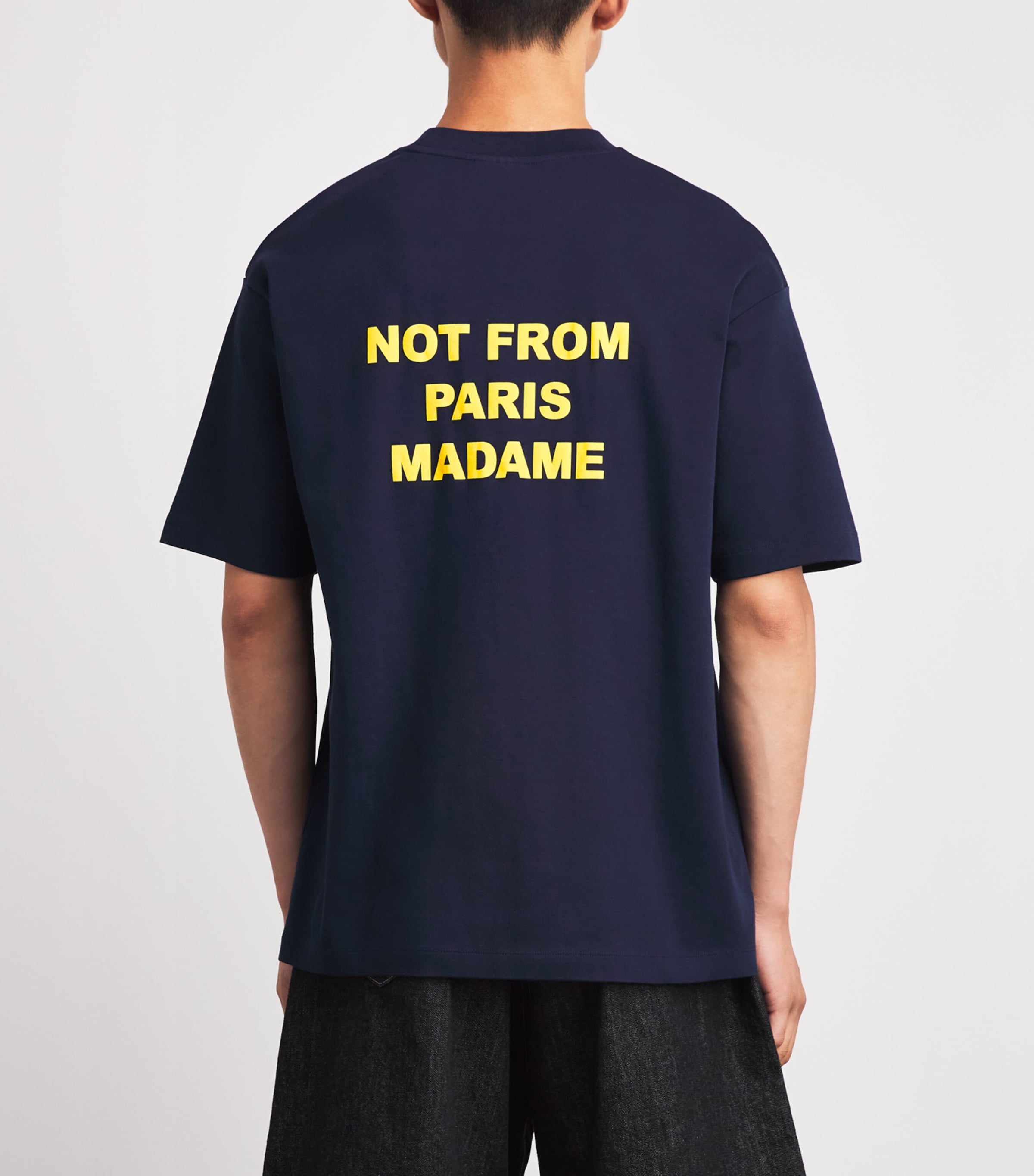 Drôle de Monsieur Mens Cotton Slogan T-Shirt Navy Image 5