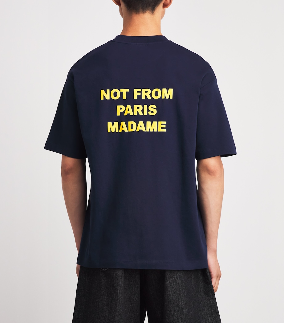 Drôle de Monsieur Mens Cotton Slogan T-Shirt Navy Image 5