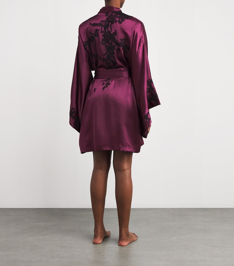 Silk Tokoni Short Kimono PLUM/BLACK Image 3