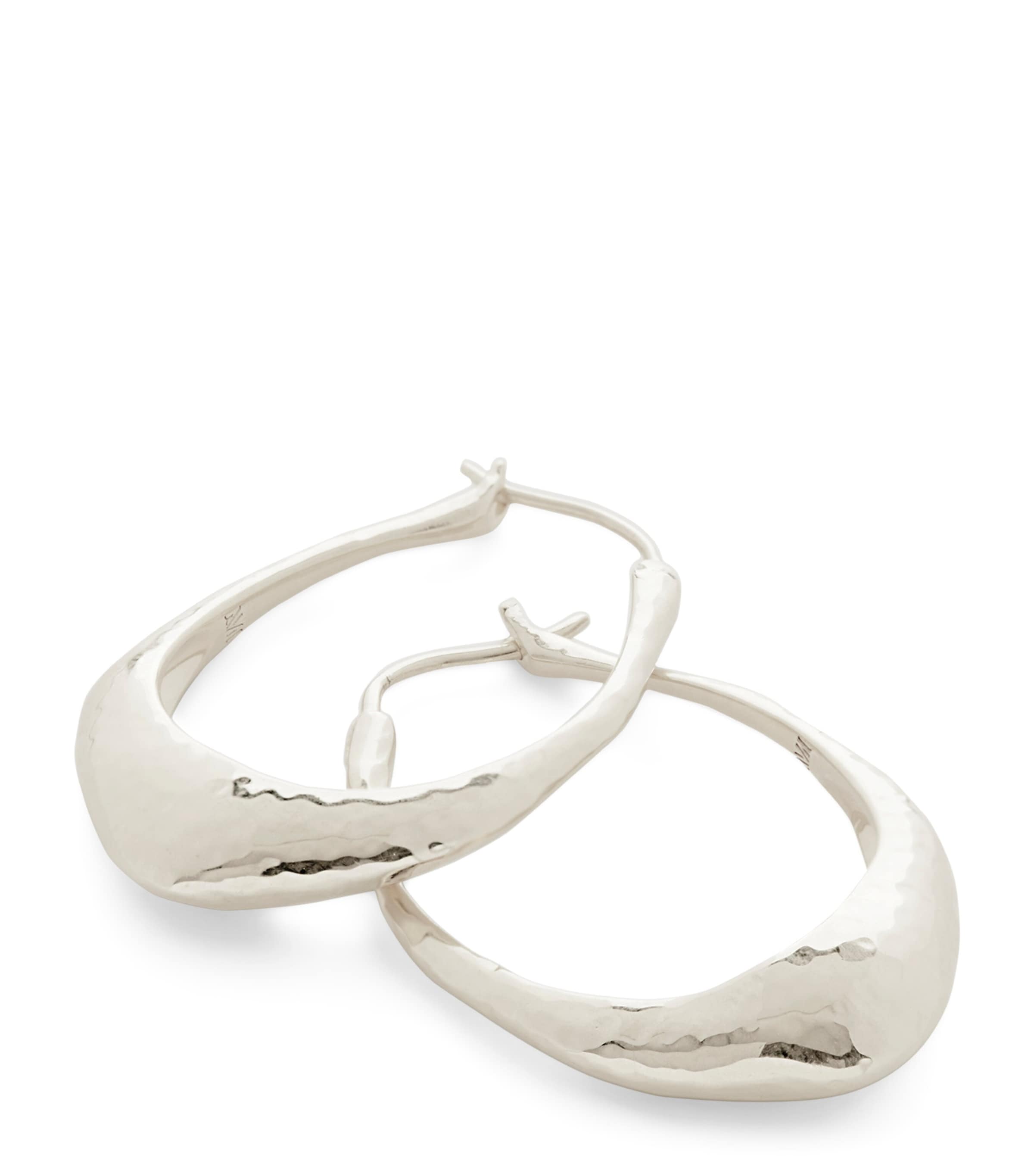 Monica Vinader Medium Sterling Silver Deia Hoop Earrings Sterling Silver Image 1