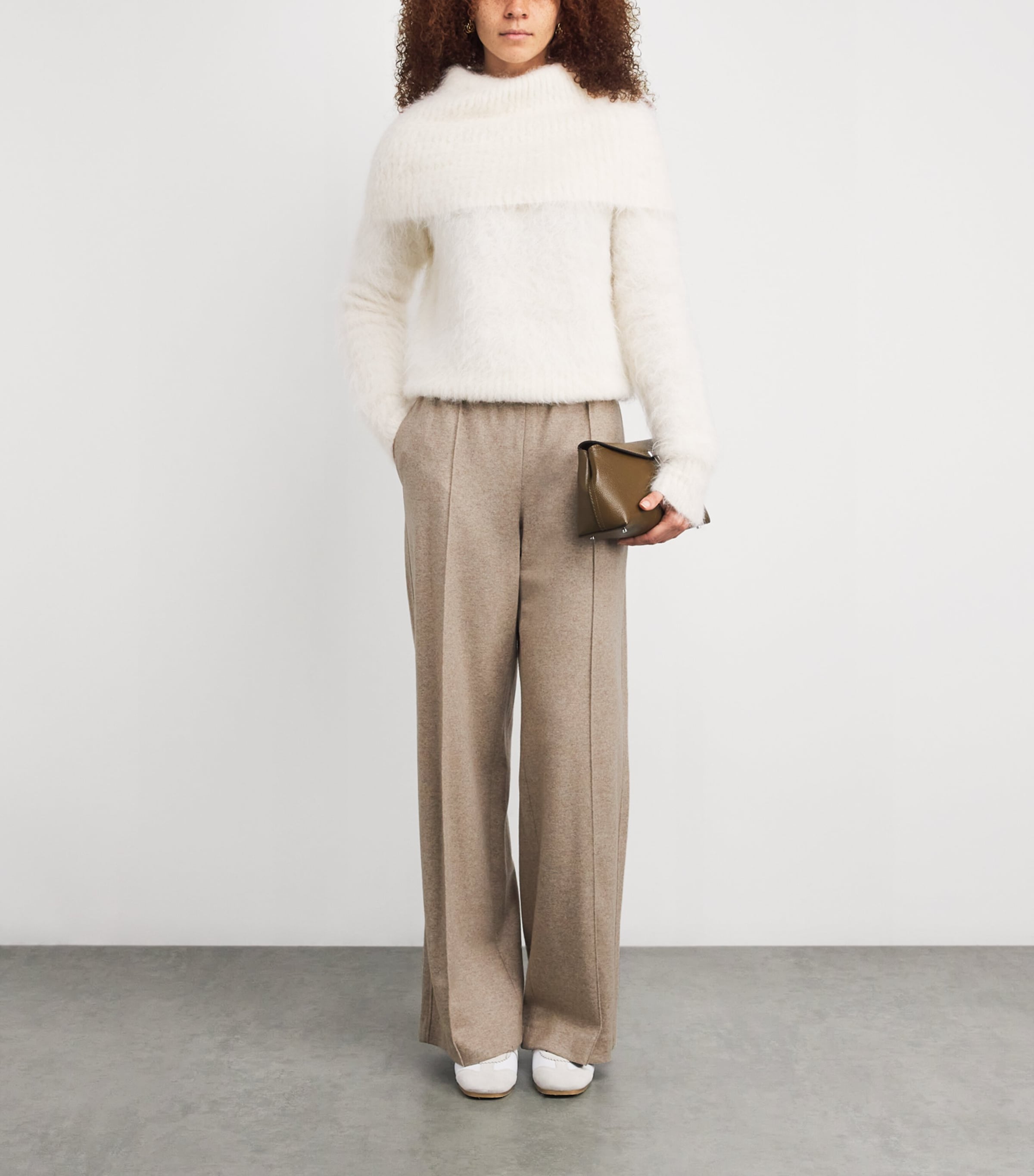Wool-Blend Wide-Leg Trousers 311HMA Image 2