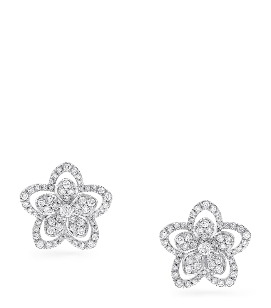 White Gold and Diamond Wild Flower Earrings WHITE GOLD Image 1