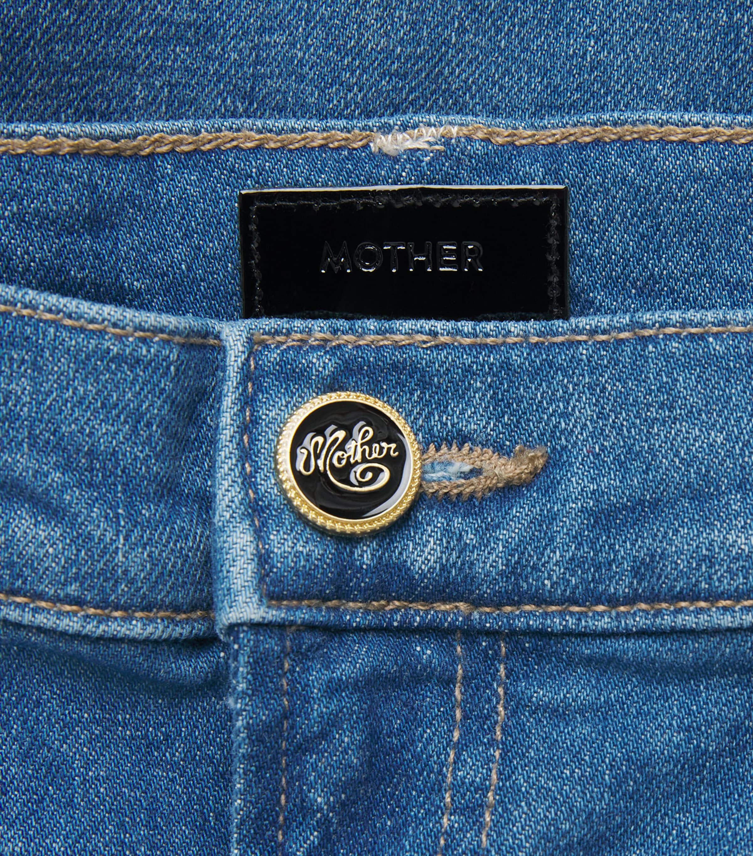 MOTHER Womens The Hustler Stashed Roller Sneak Jeans Wkm Whisk Me Aw Image 6