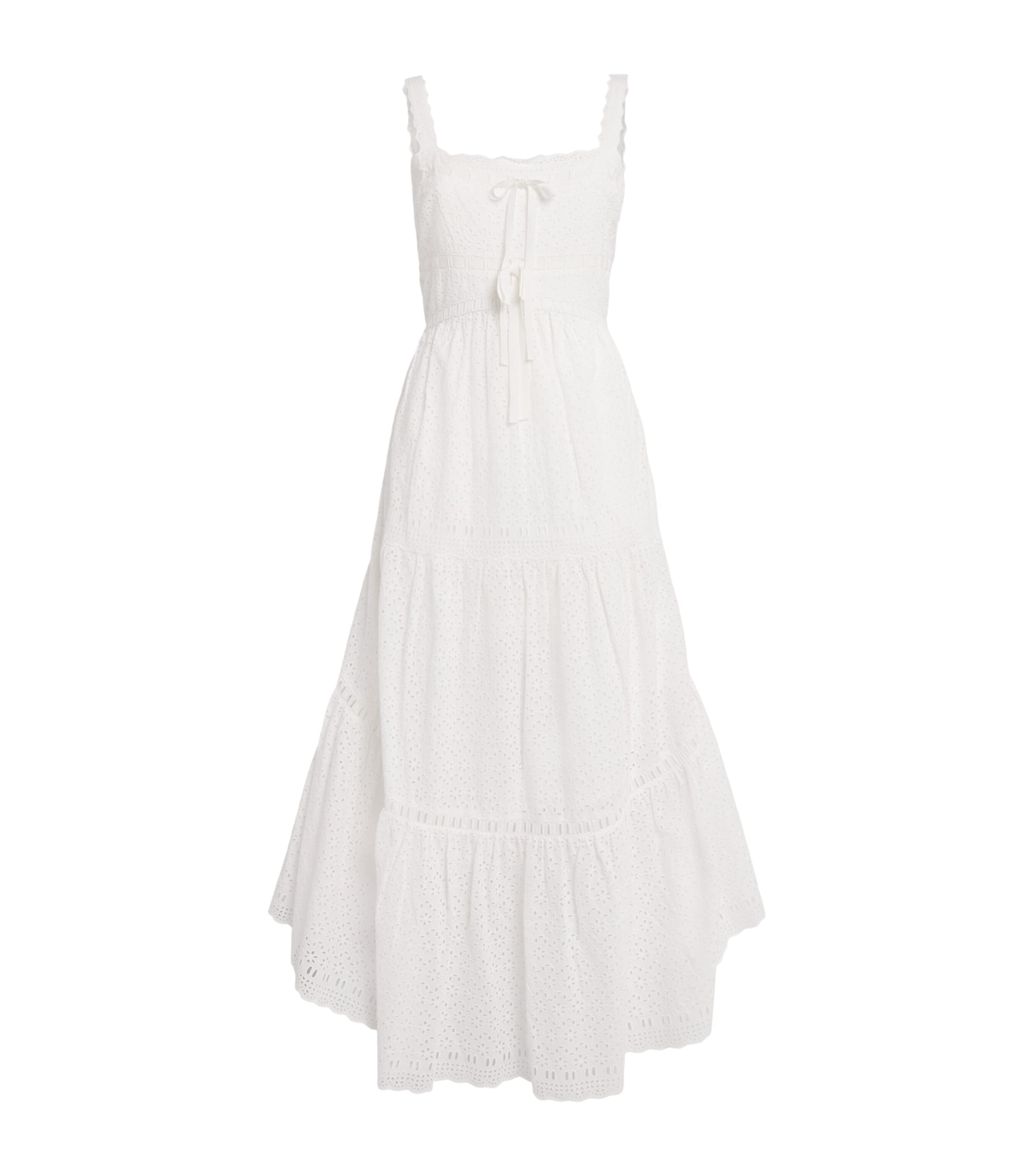 Ulla Johnson Womens Broderie Anglaise Constance Maxi Dress Pristine Image 1