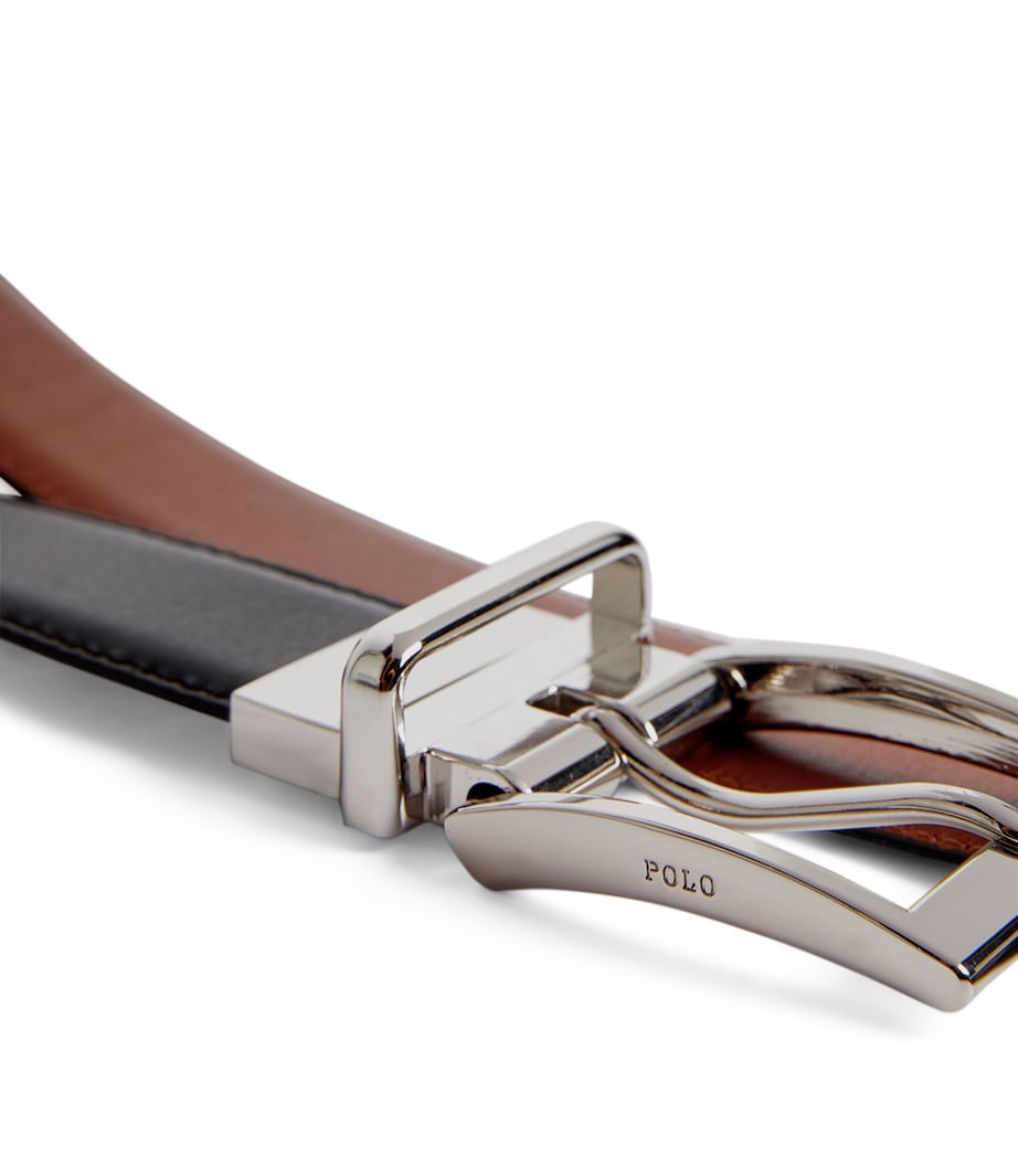 Leather Reversible Belt BLACK Image 8