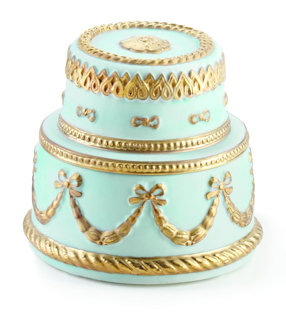 VILLARI Chantilly Cake Candle Turquoise Gld Image 1