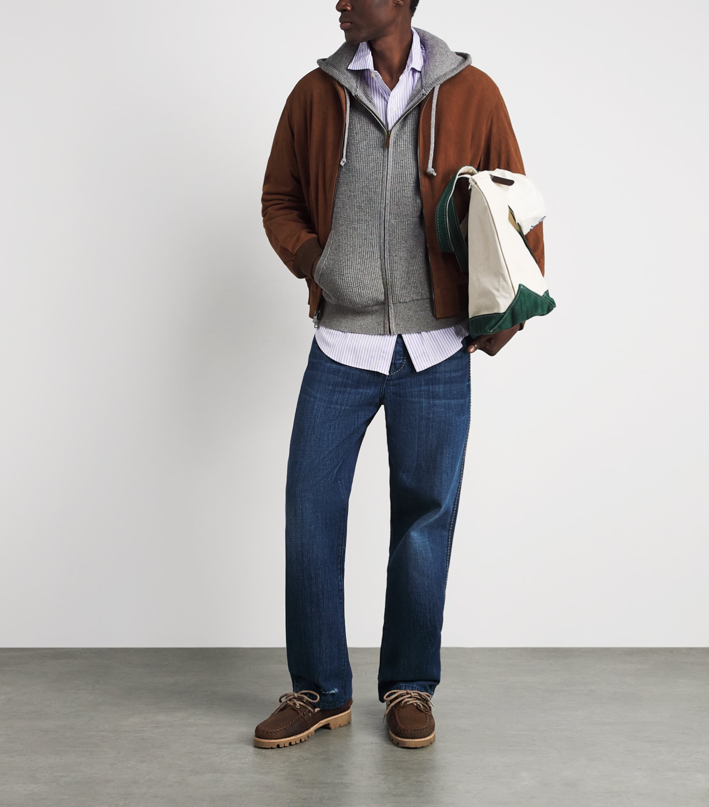 Polo Ralph Lauren Mens Wool-Cotton Waffle-Knit Zip-Up Hoodie Fawn Grey Heather Image 2