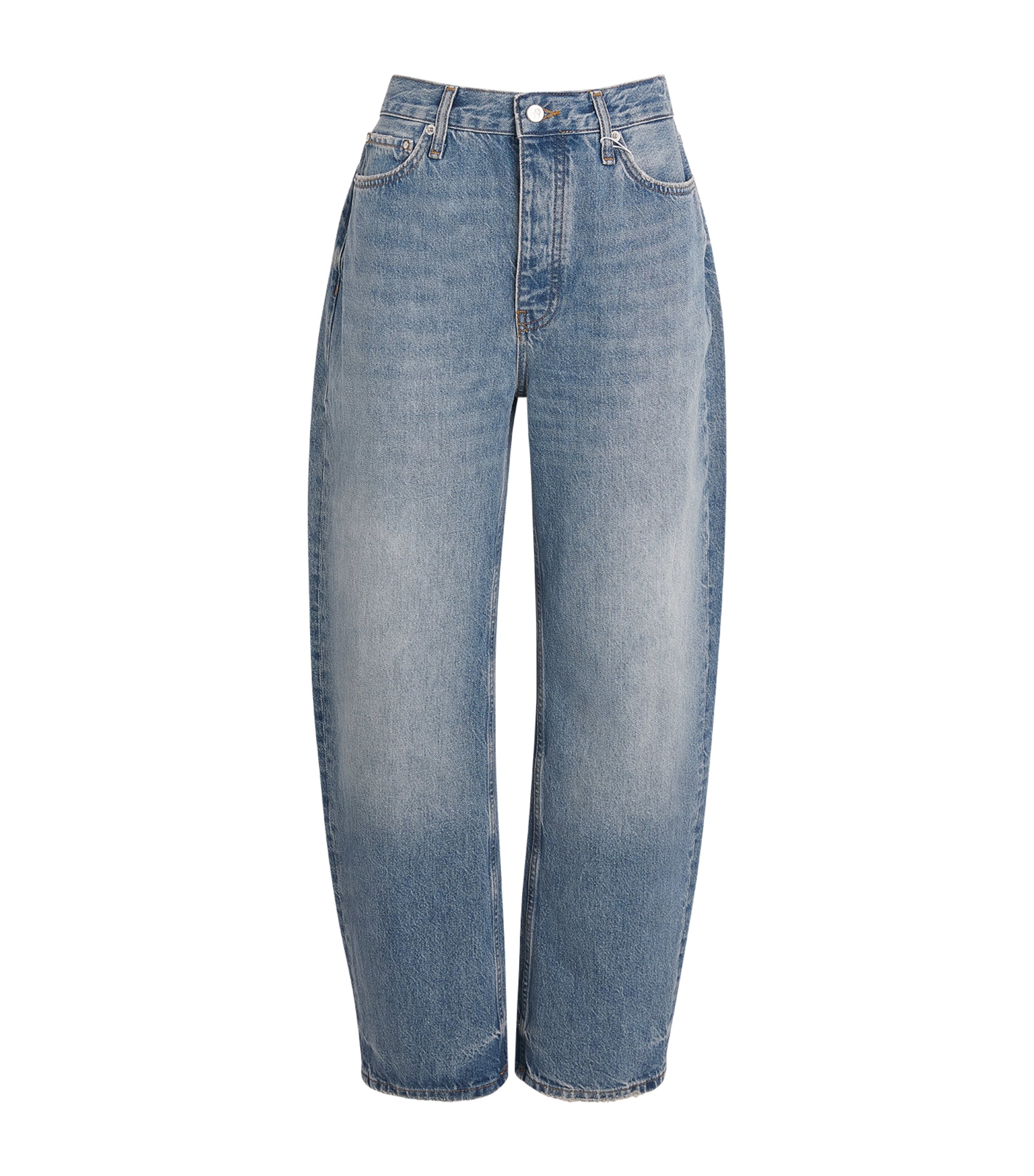 ANINE BING Womens Barrel-Leg Fritz Jeans Baltic Blue Image 1