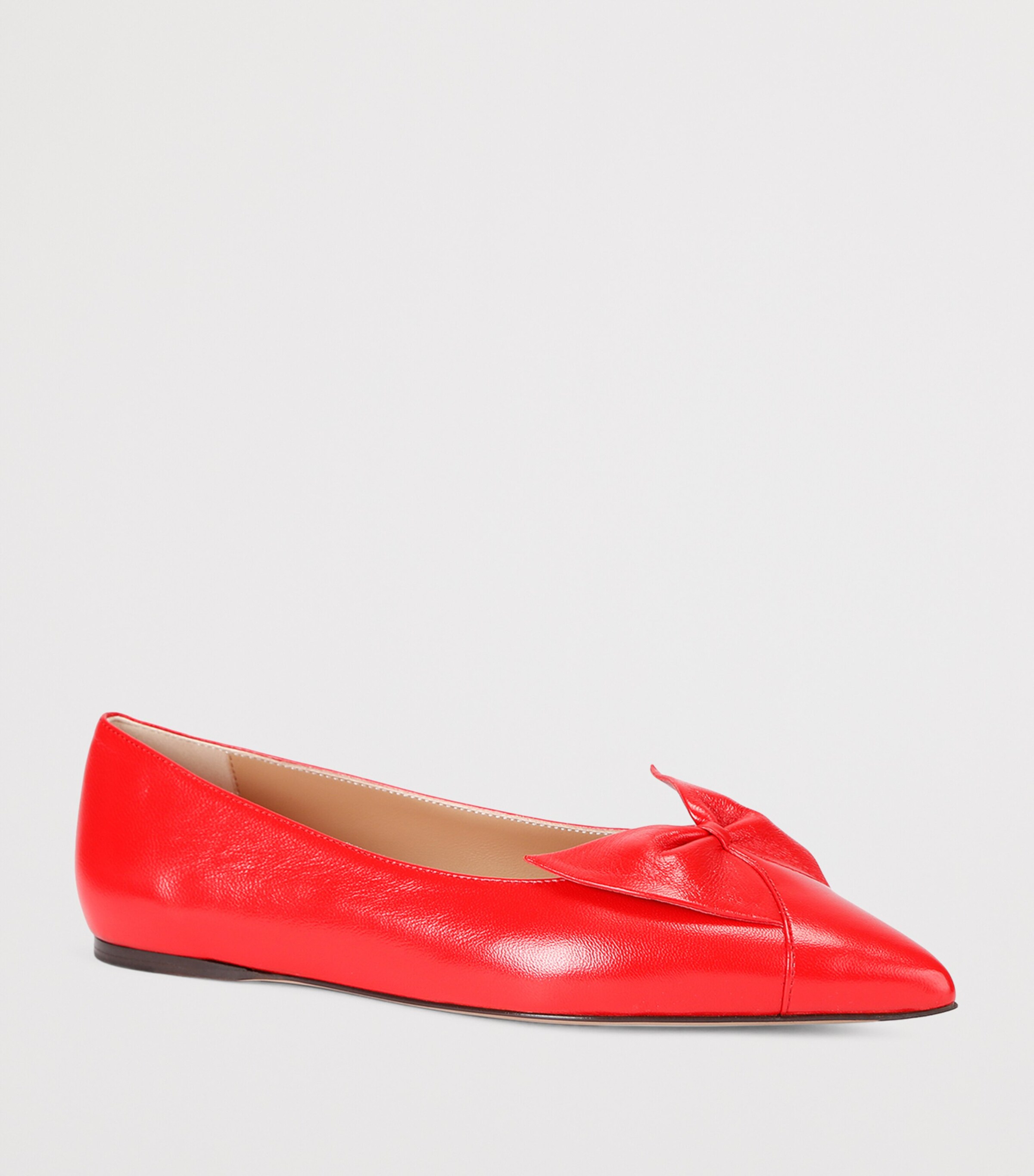 Salvatore Ferragamo Womens Leather Bow Gwen Ballet Flats Red Image 3