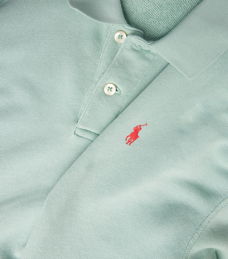 Fleece Polo Sweatshirt LIGHT/PASTEL GREEN Image 5