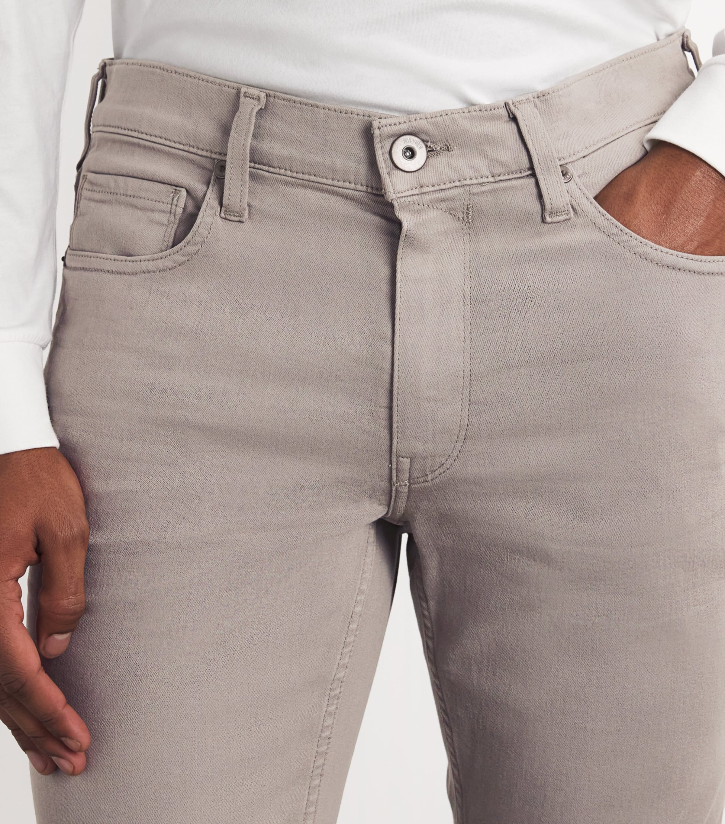 PAIGE Mens Lennox Slim Jeans Silver Pearl Image 6