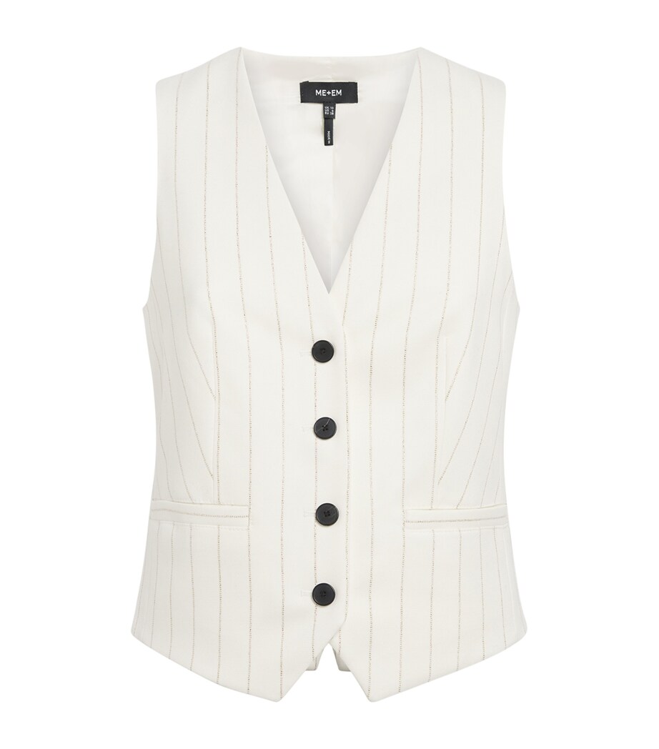 Metallic Pinstripe Waistcoat IVORY/GOLD Image 1