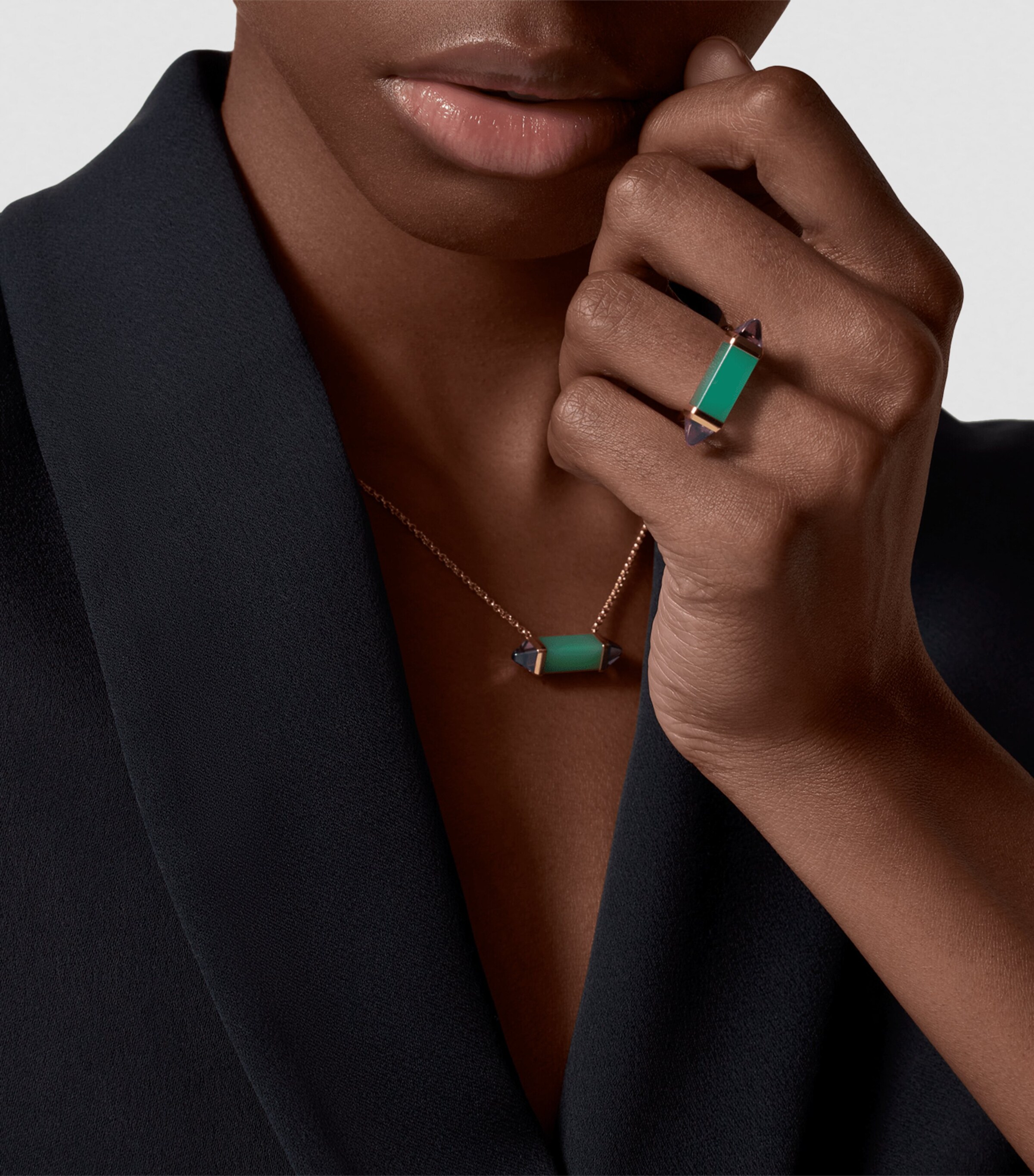 Rose Gold, Amethyst and Chrysoprase Les Berlingots de Cartier Ring ROSE GOLD Image 4