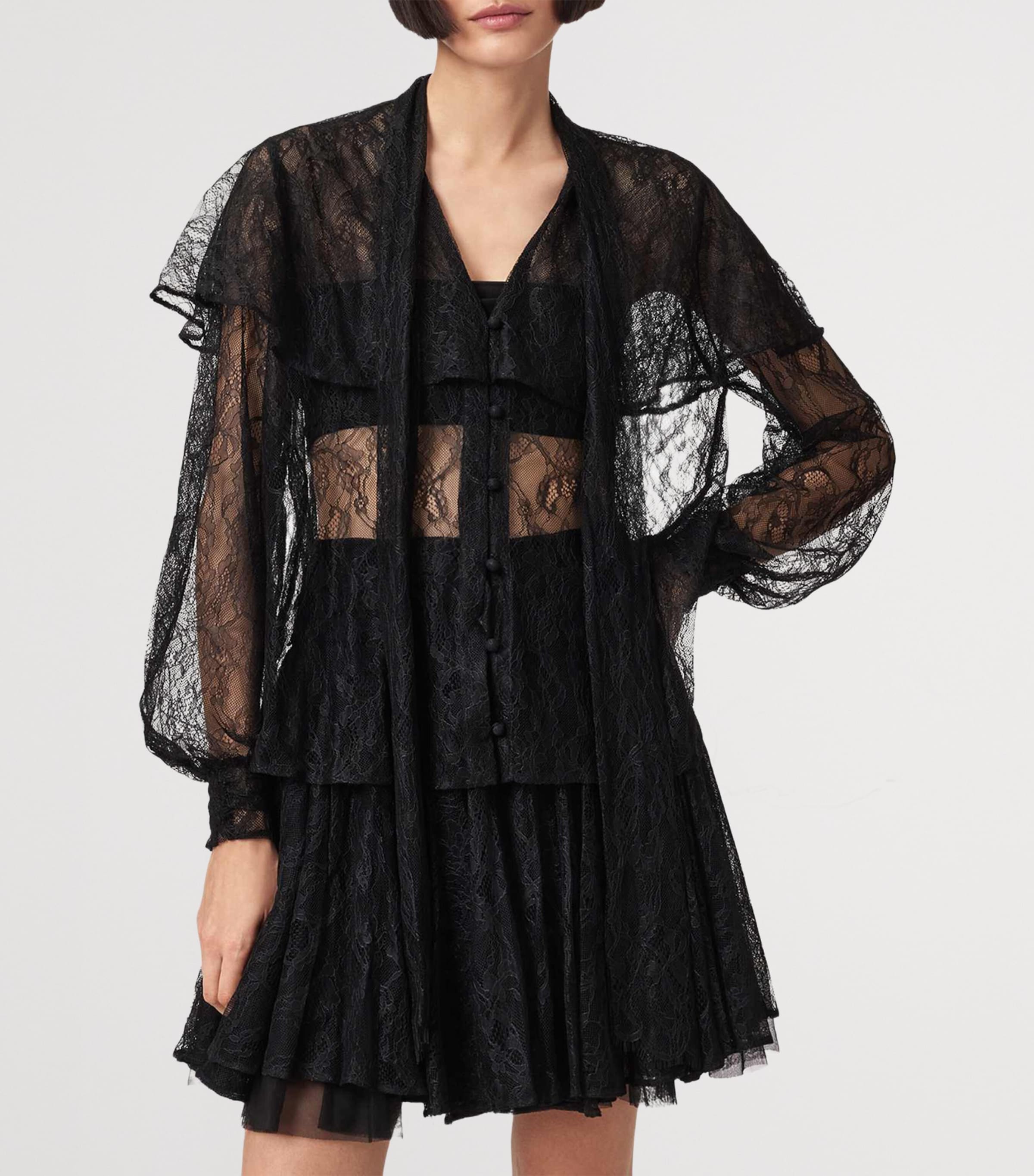 Lace Athena Shirt BLACK Image 6