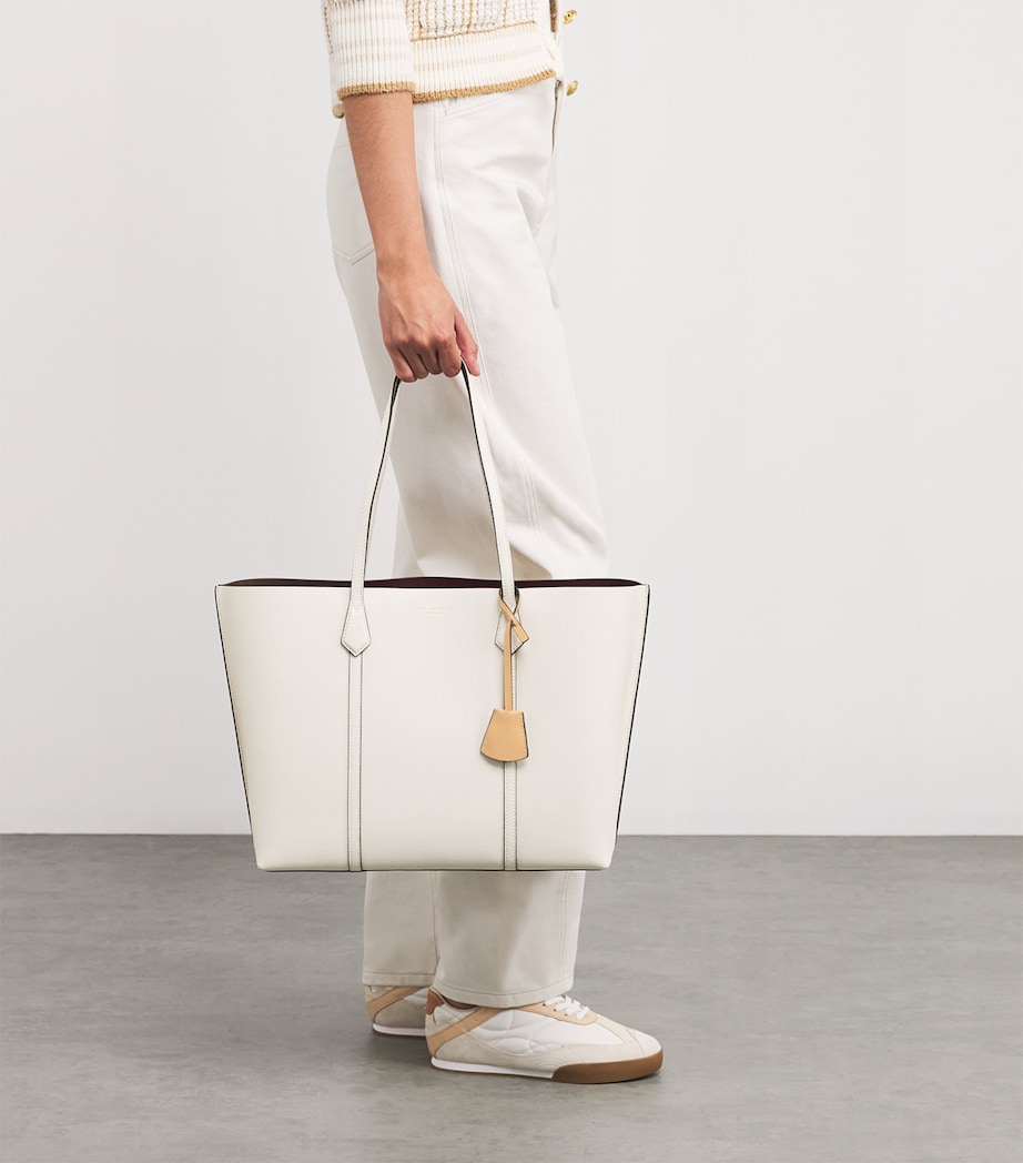 Leather Perry Tote Bag NEW IVORY Image 5