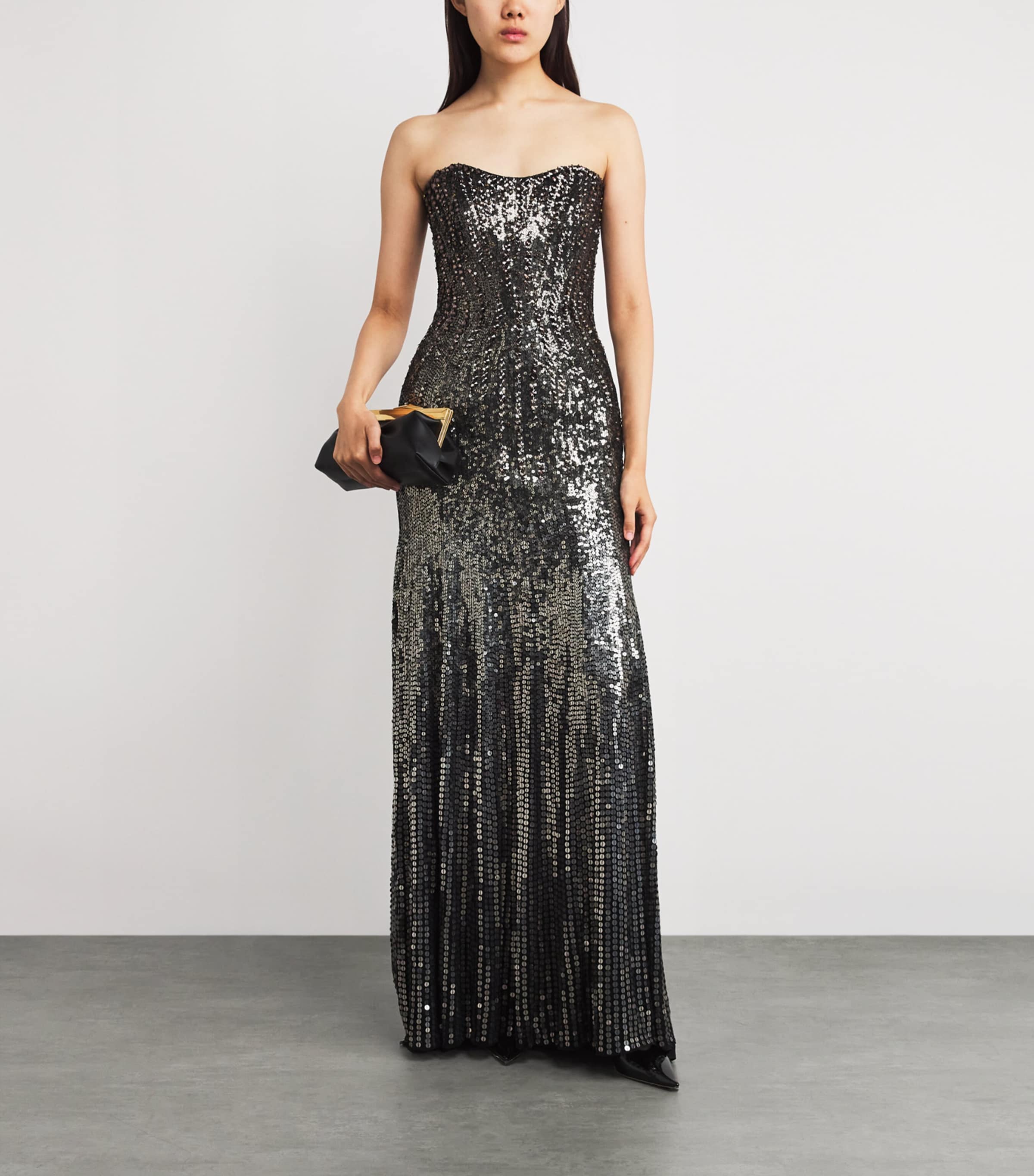 Sequinned Lior Gown OMBRE GUNMTL/LIQ Image 2