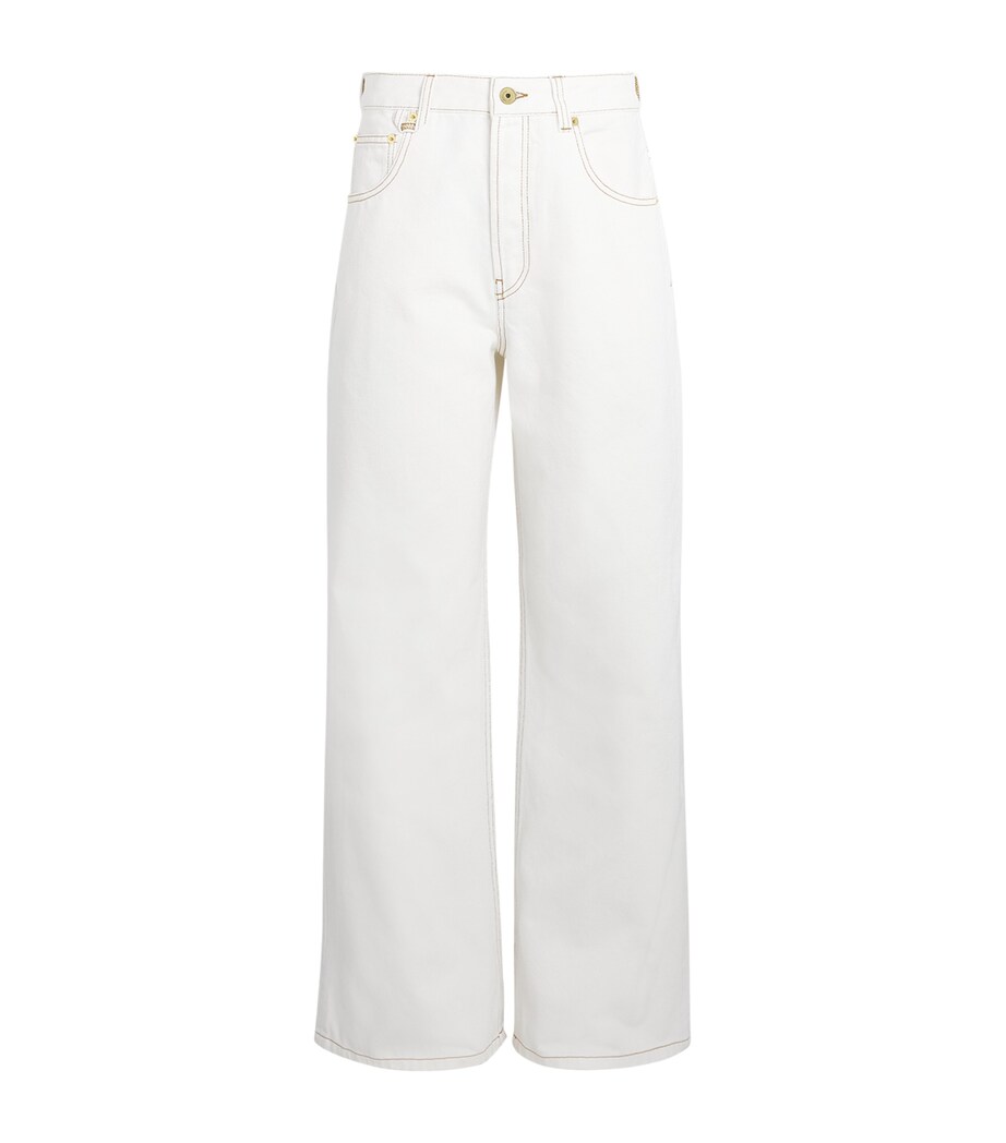 Jacquemus Womens Wide-Leg Jeans Off White/tabac Image 1