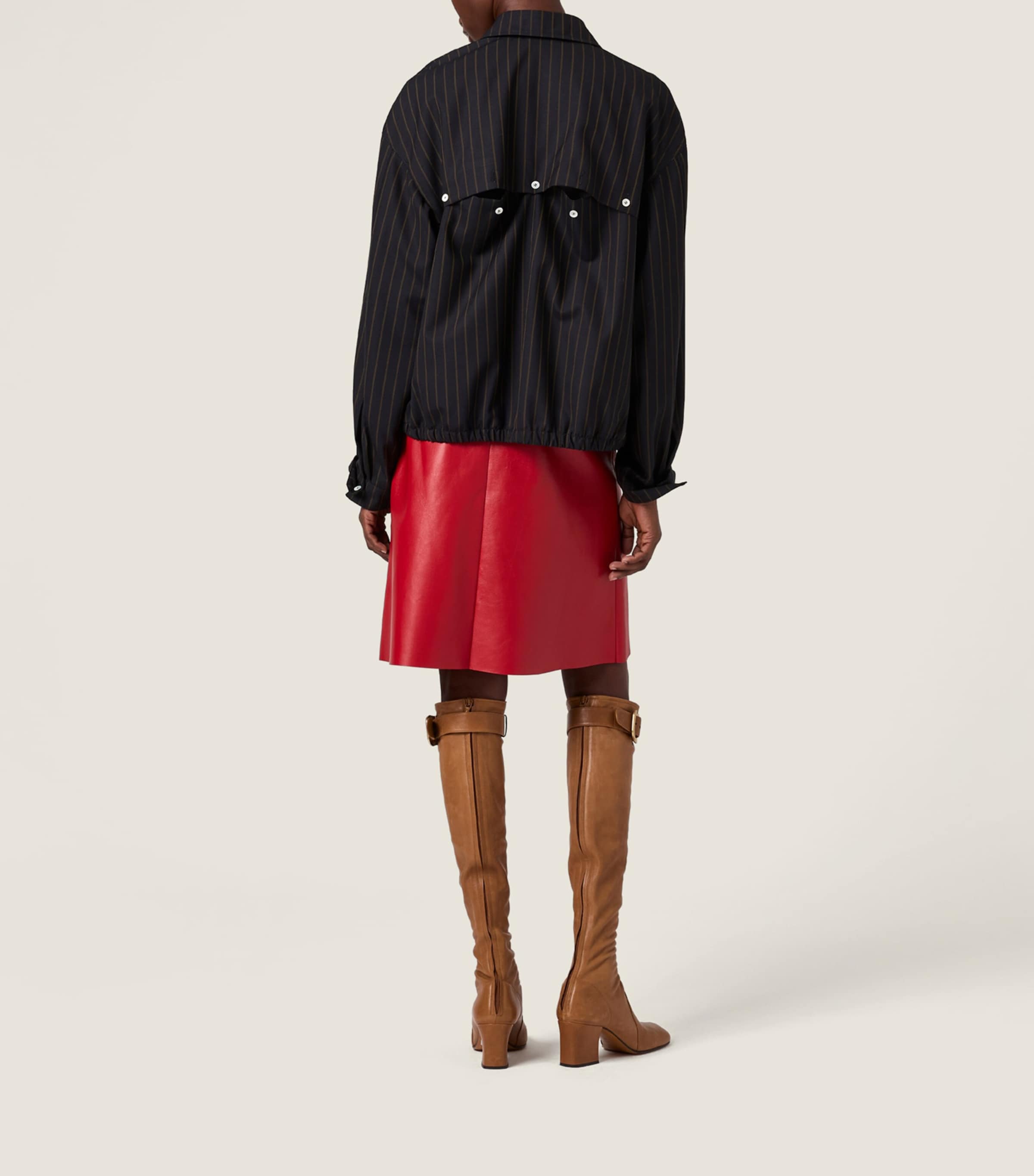 Miu Miu Womens Pinstripe Blouson Jacket Image 3