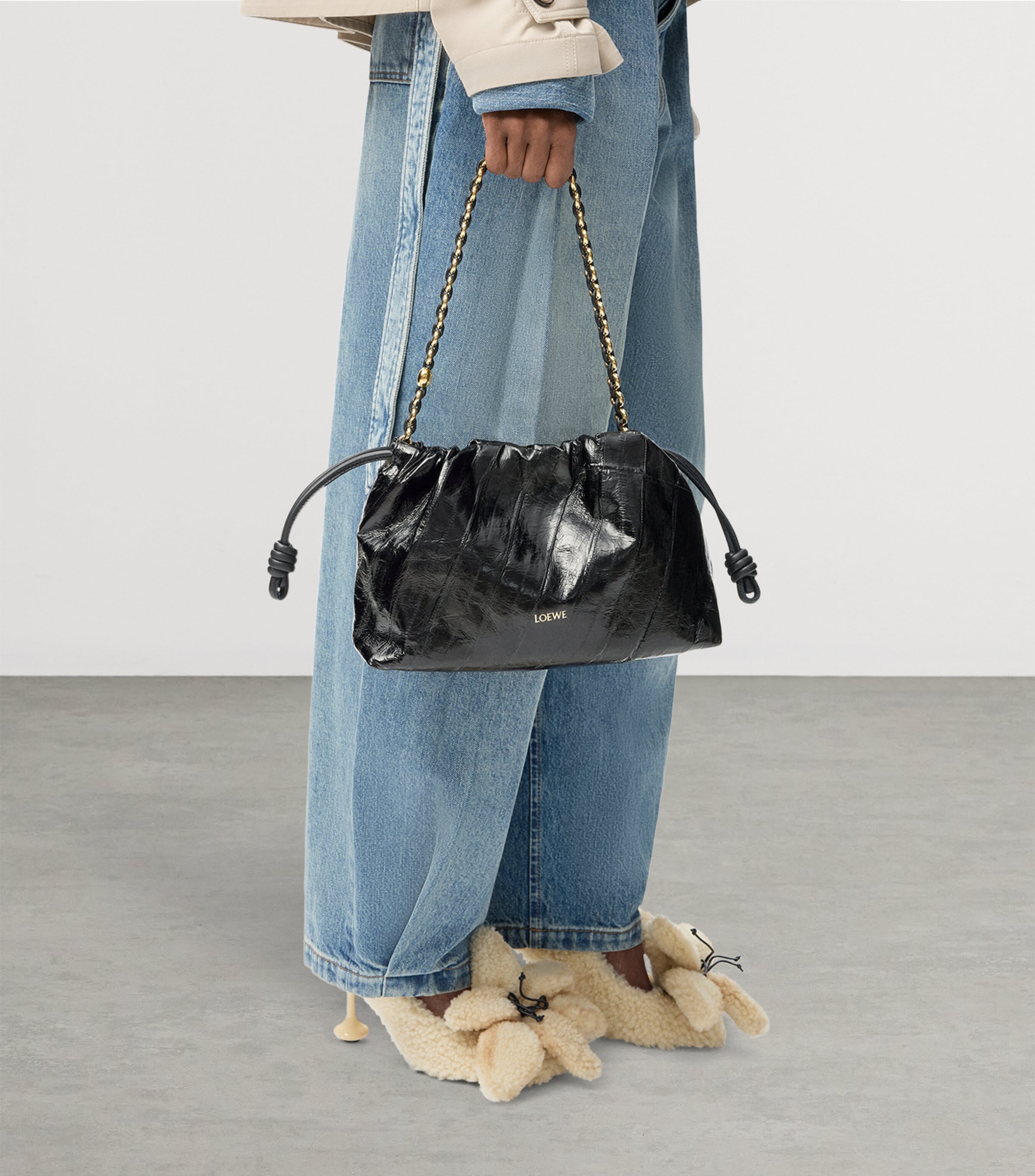 Medium Eel Leather Flamenco Purse BLACK Image 2