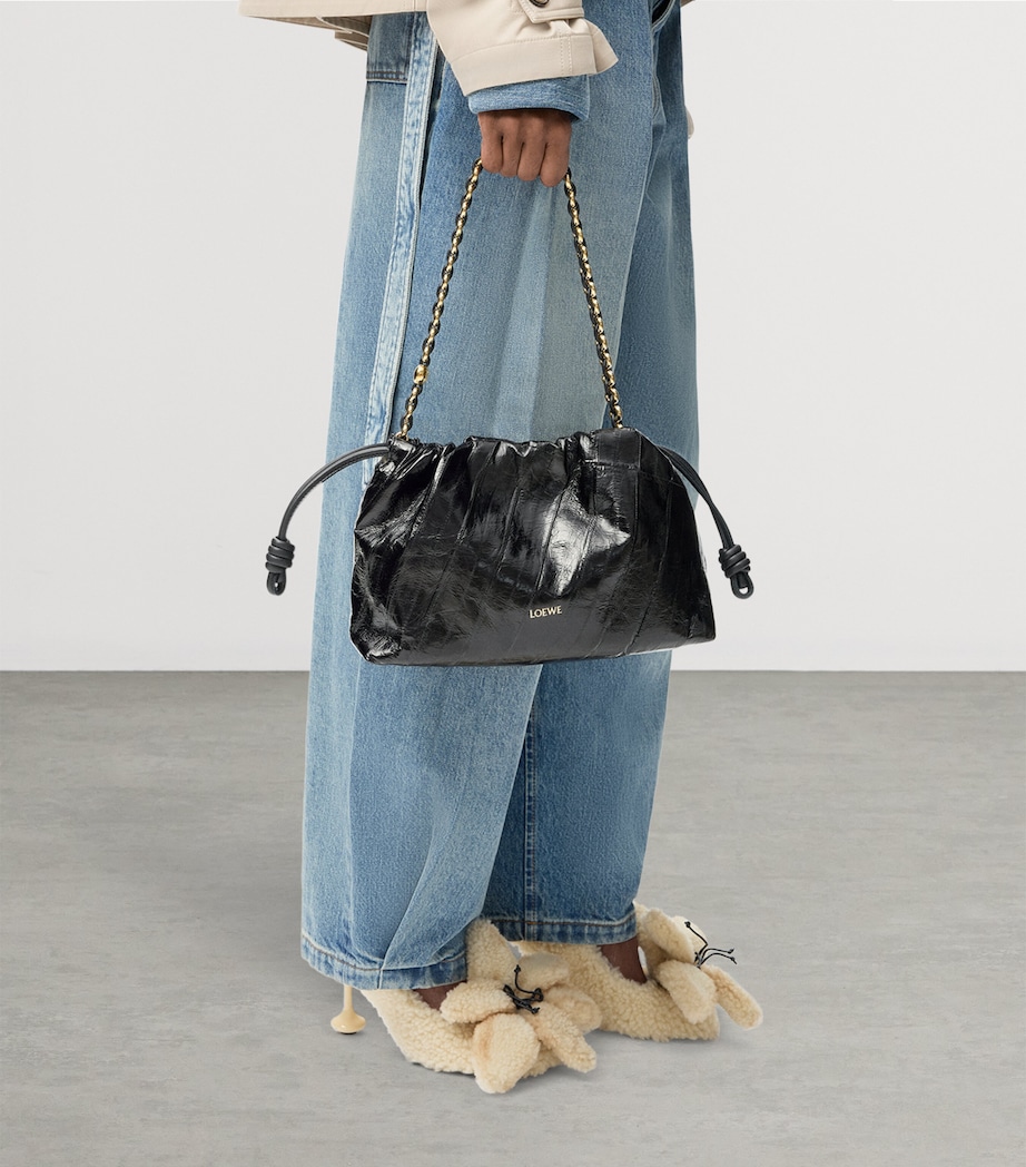 Medium Eel Leather Flamenco Purse BLACK Image 2