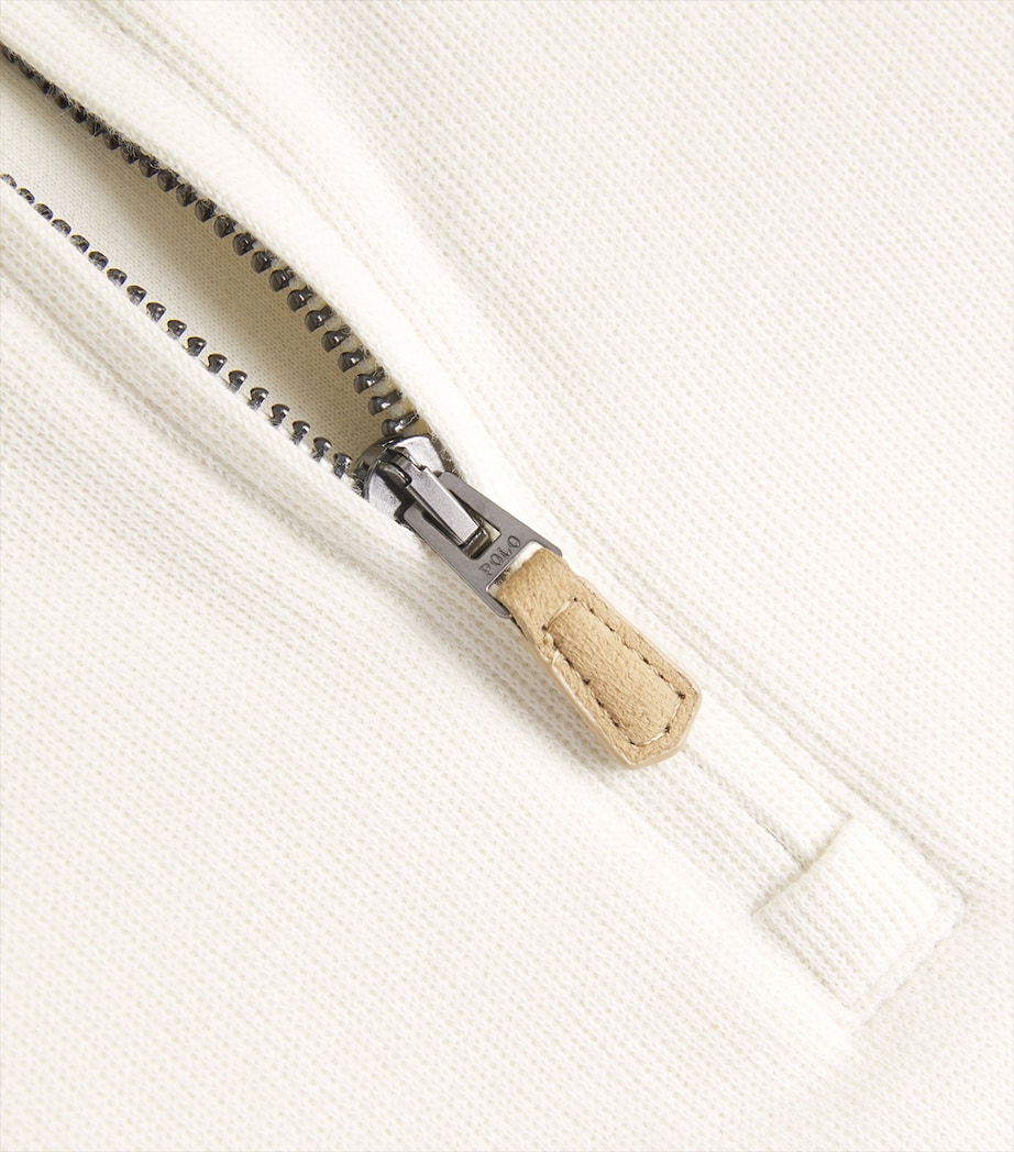 Cotton Logo Quarter-Zip Sweater PARCHMENT CREAM Image 5