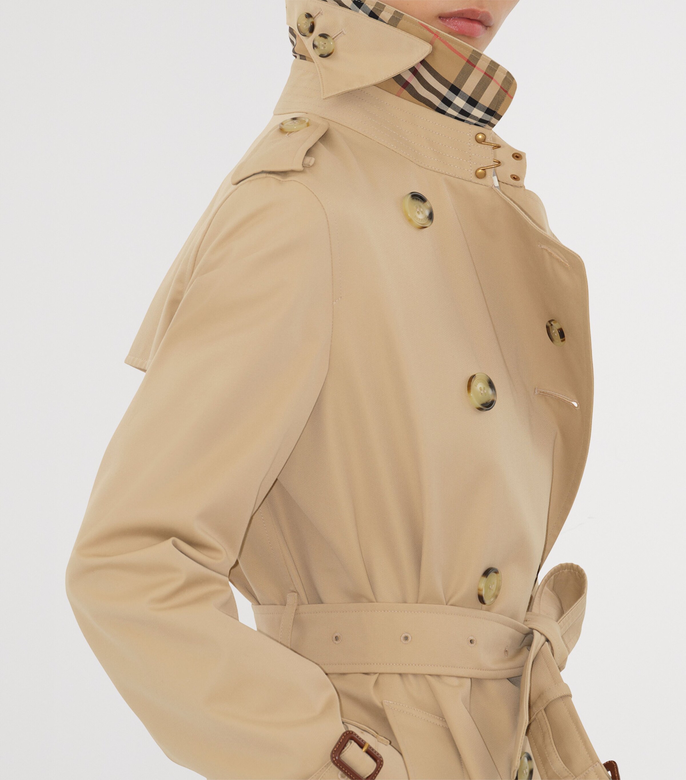Gabardine Short Kensington Heritage Trench Coat HONEY Image 5