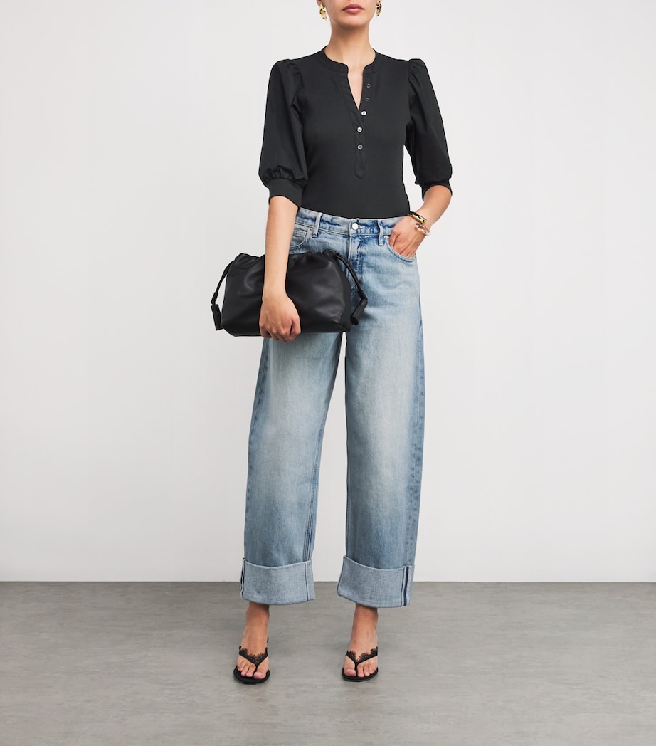 Puff-Sleeve Coralee Top BLACK Image 2